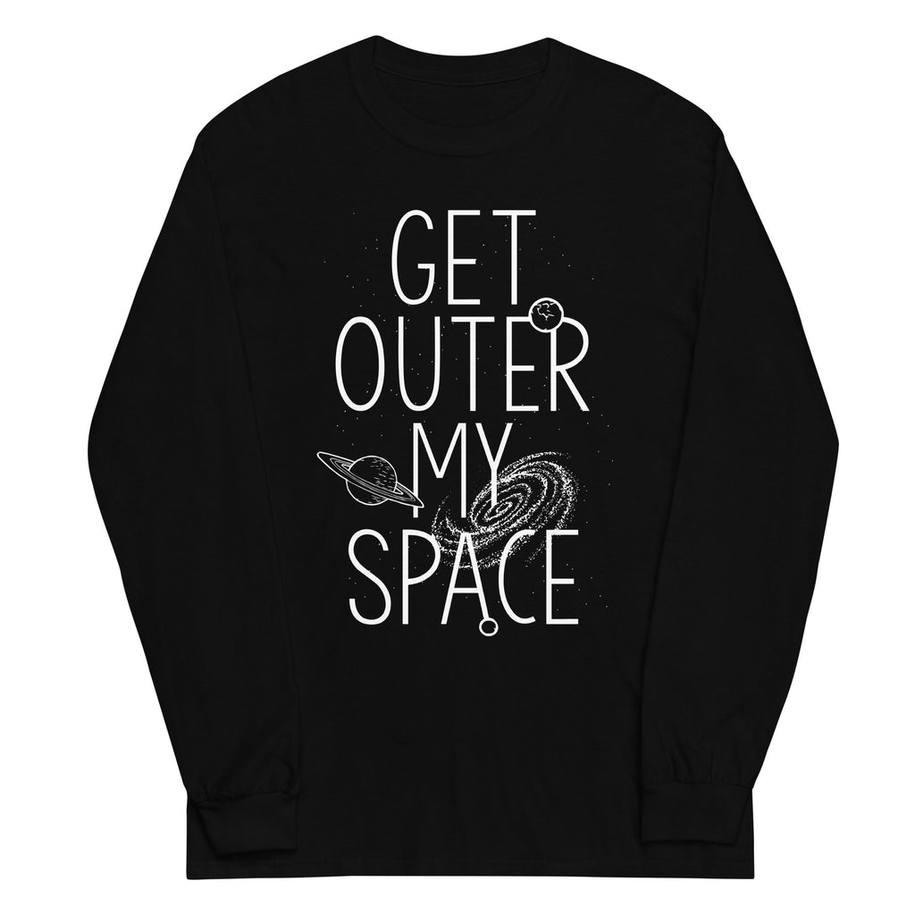Get Outer My Space Unisex Long Sleeve Tee Hoodie, Sweatshirt | CoreVibeTees.com (Image 2)