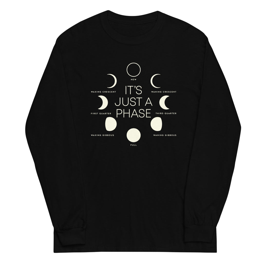 It's Just A Phase Unisex Long Sleeve Tee Hoodie, Sweatshirt | CoreVibeTees.com (Image 2)