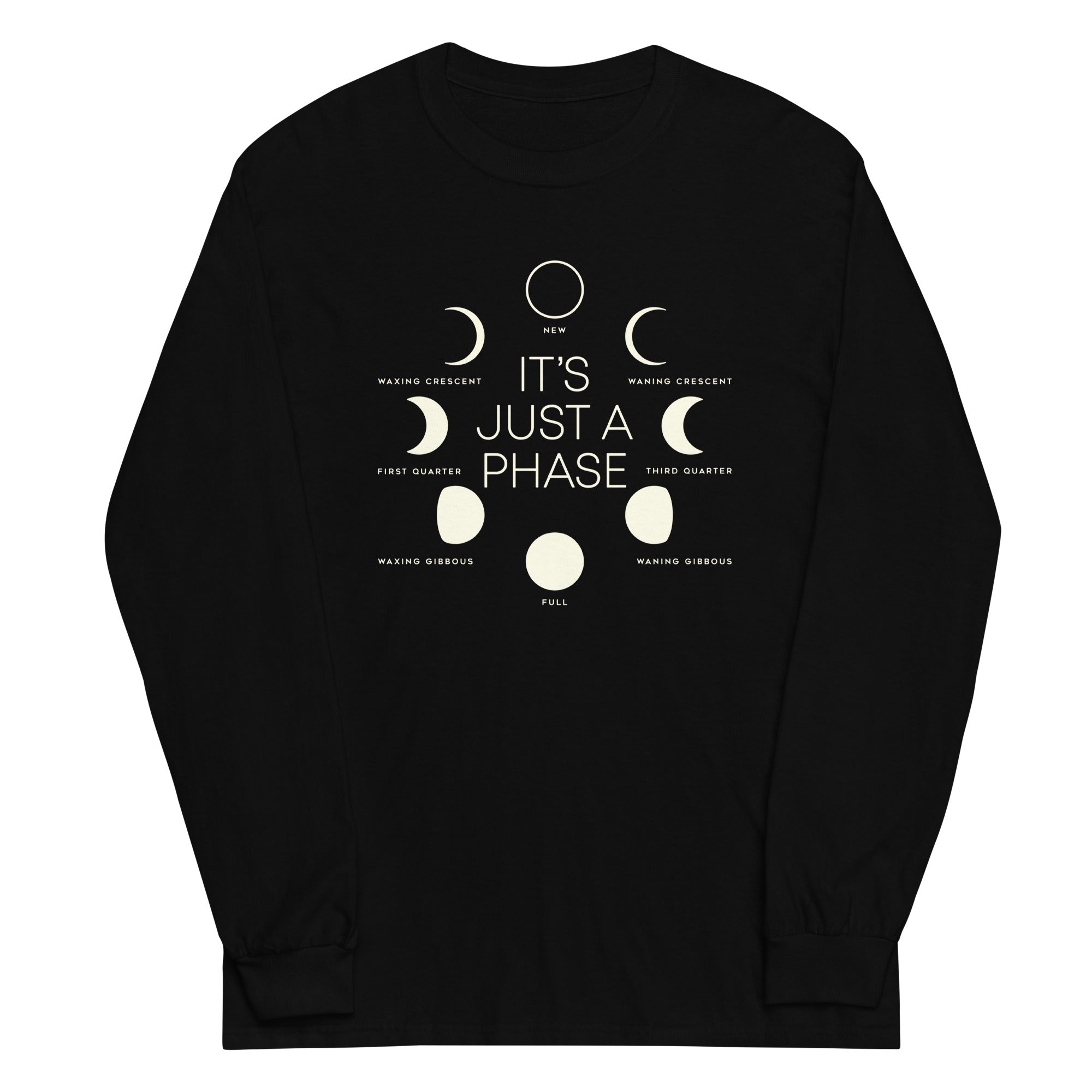 It's Just A Phase Unisex Long Sleeve Tee Hoodie, Sweatshirt | CoreVibeTees.com (Image 2)