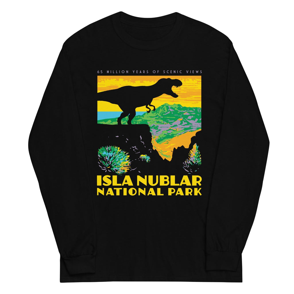 Isla Nublar National Park Unisex Long Sleeve Tee Hoodie, Sweatshirt | CoreVibeTees.com (Image 1)