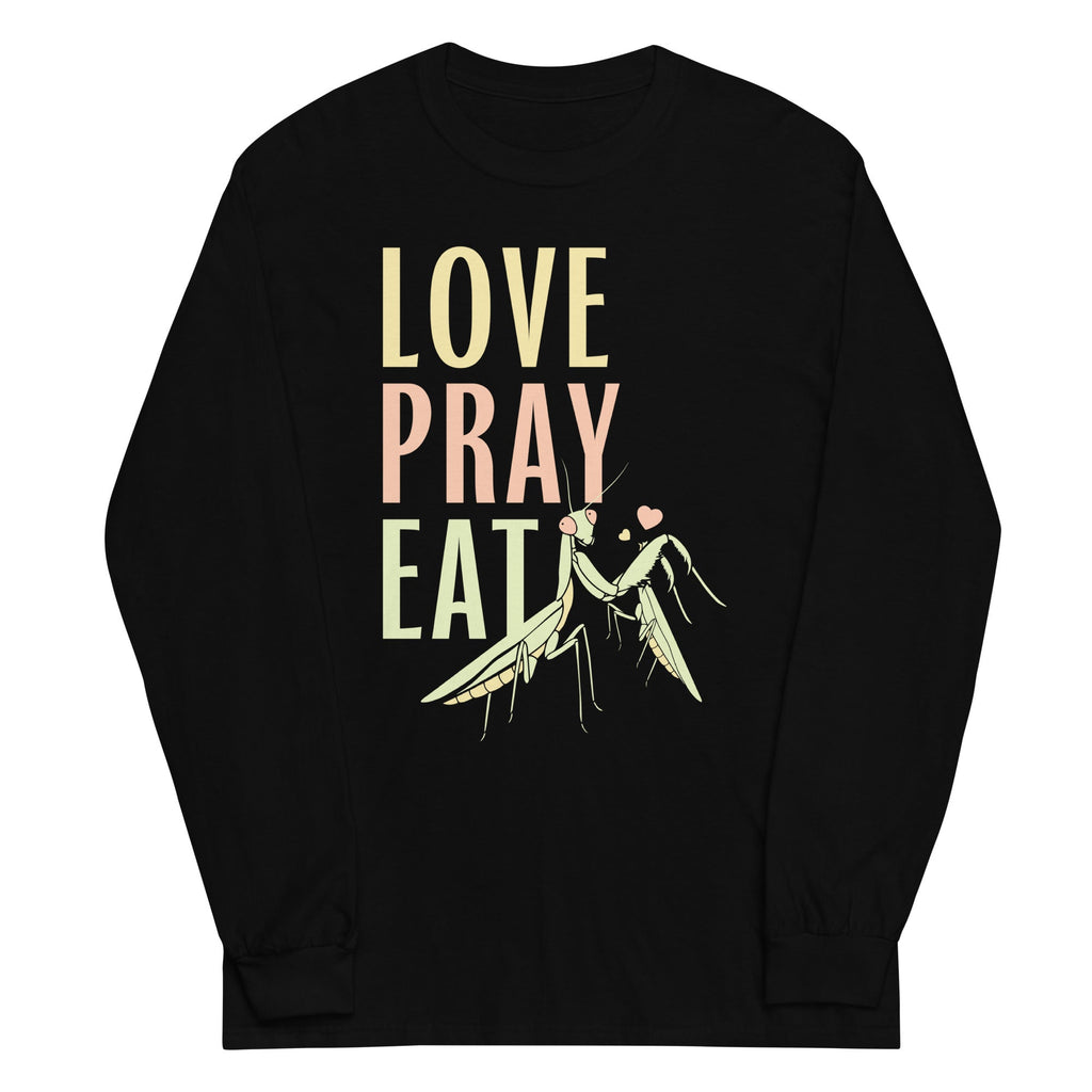 Love Pray Eat Unisex Long Sleeve Tee Hoodie, Sweatshirt | CoreVibeTees.com (Image 1)