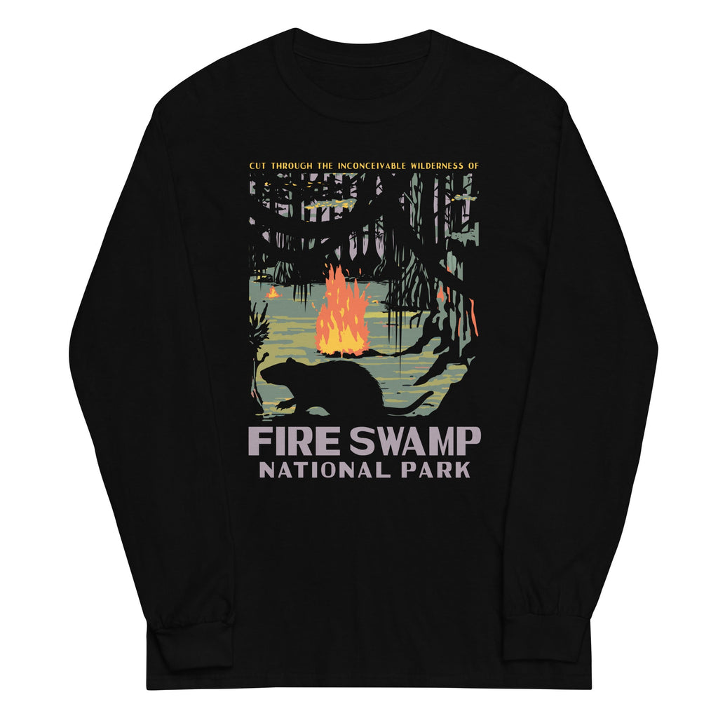 Fire Swamp National Park Unisex Long Sleeve Tee Hoodie, Sweatshirt | CoreVibeTees.com (Image 1)