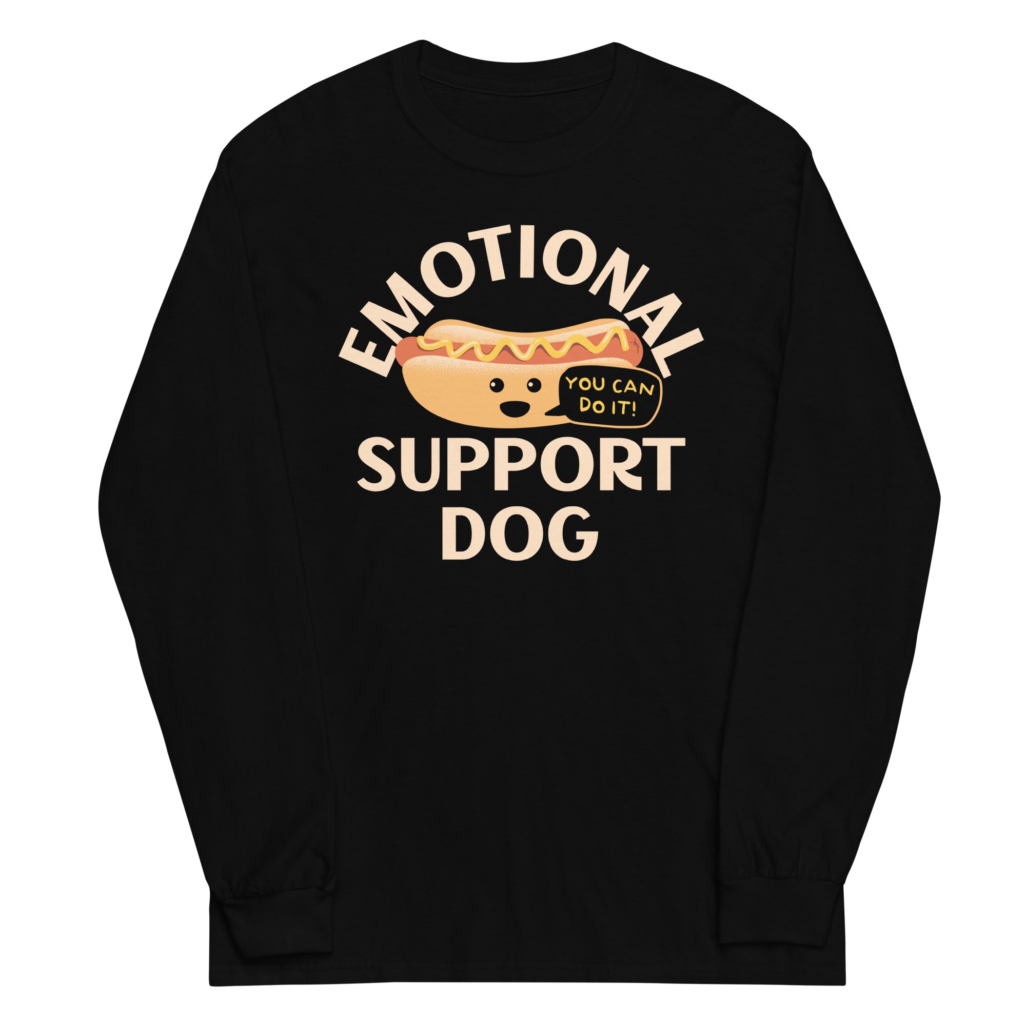 Emotional Support Dog Unisex Long Sleeve Tee Hoodie, Sweatshirt | CoreVibeTees.com (Image 3)