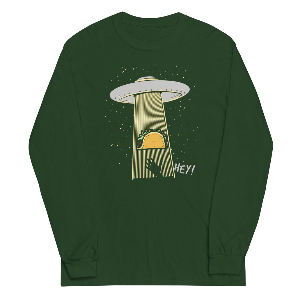 Taco Abduction Unisex Long Sleeve Tee Hoodie, Sweatshirt | CoreVibeTees.com (Image 3)