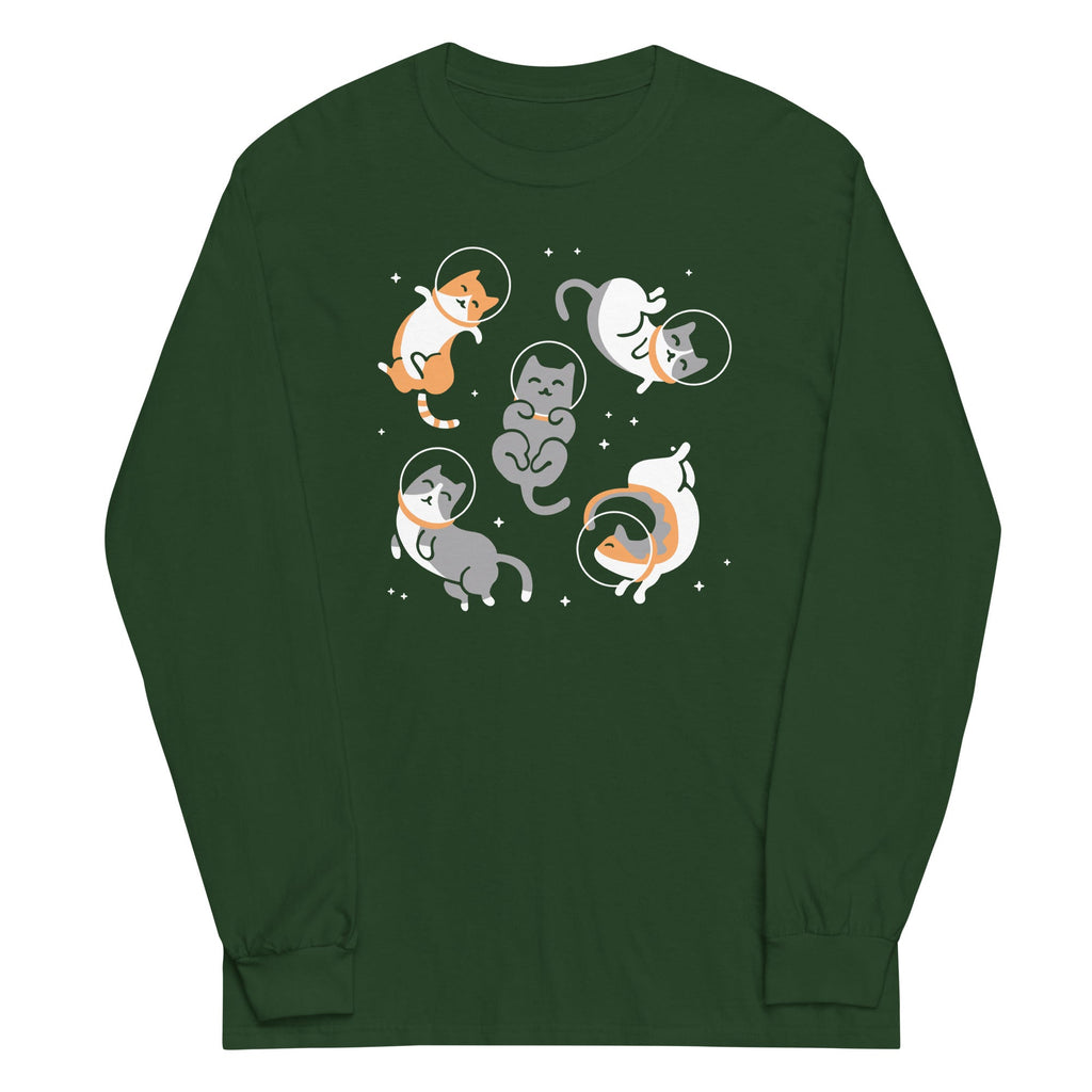 Cats In Space Unisex Long Sleeve Tee Hoodie, Sweatshirt | CoreVibeTees.com (Image 4)