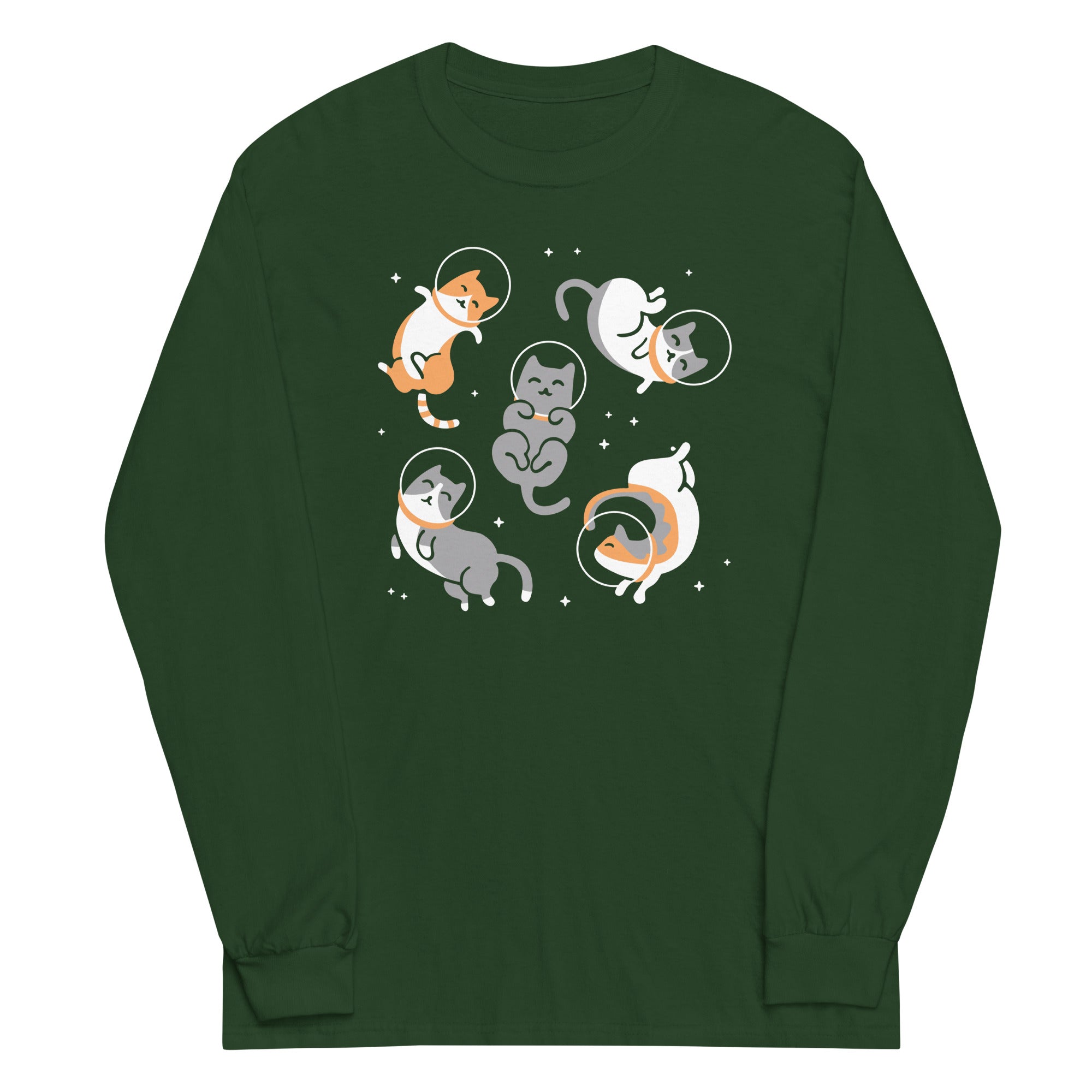 Cats In Space Unisex Long Sleeve Tee Hoodie, Sweatshirt | CoreVibeTees.com (Image 4)