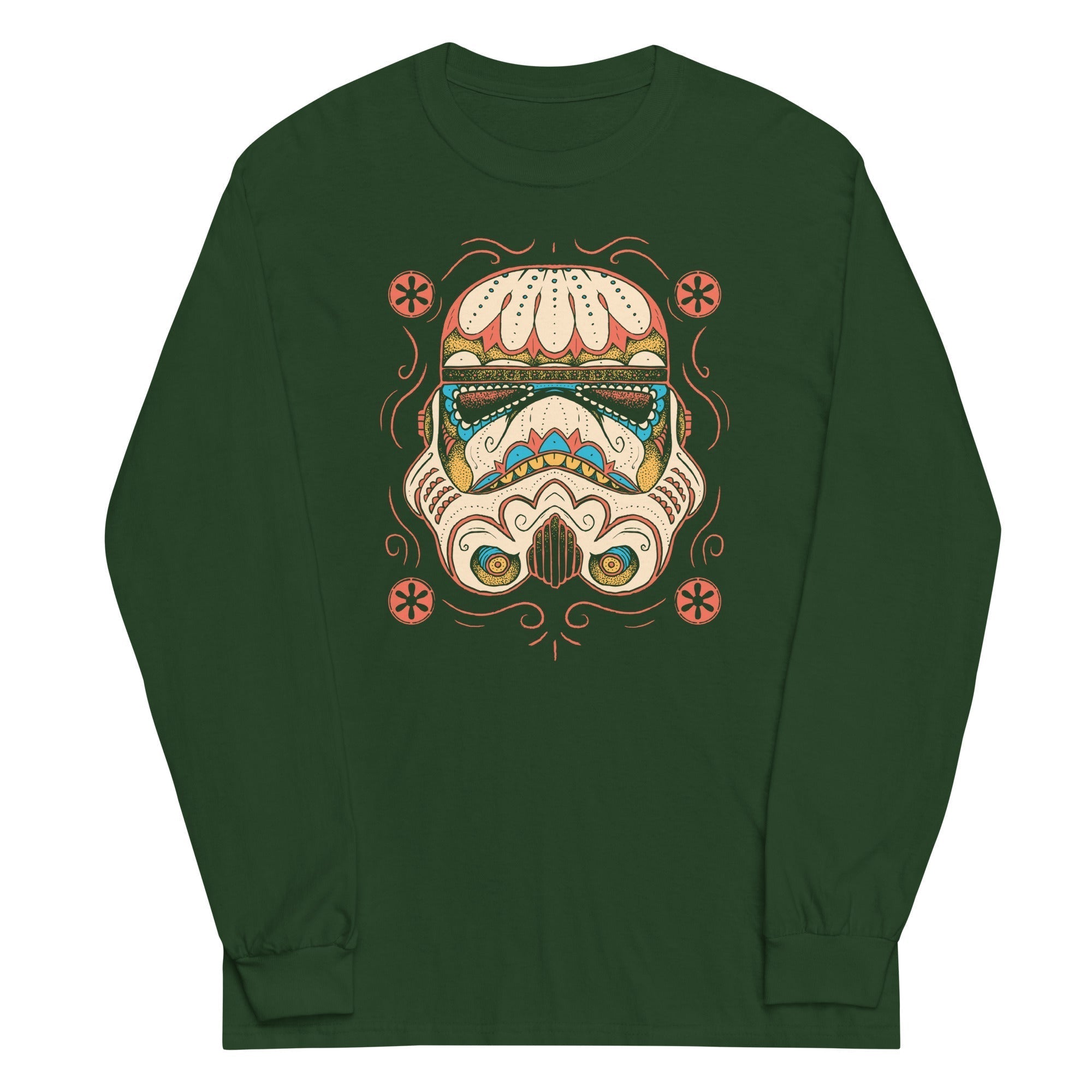 Sugar Skull Trooper Unisex Long Sleeve Tee Hoodie, Sweatshirt | CoreVibeTees.com (Image 3)