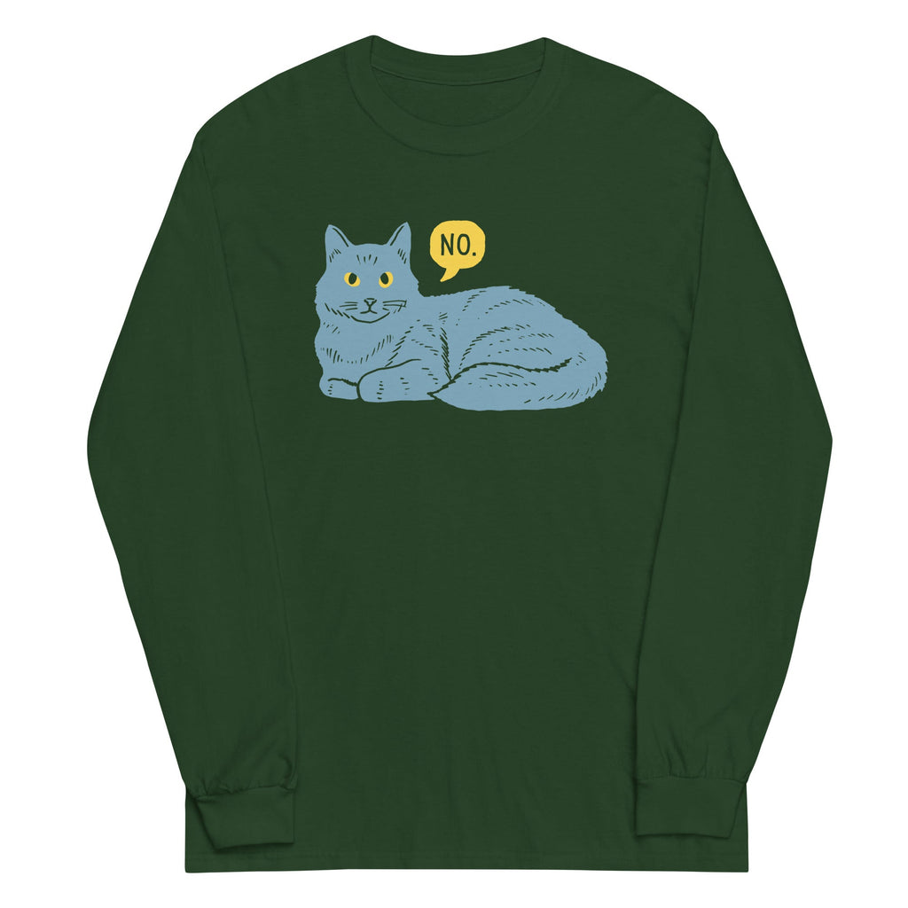 No Cat Unisex Long Sleeve Tee Hoodie, Sweatshirt | CoreVibeTees.com (Image 3)
