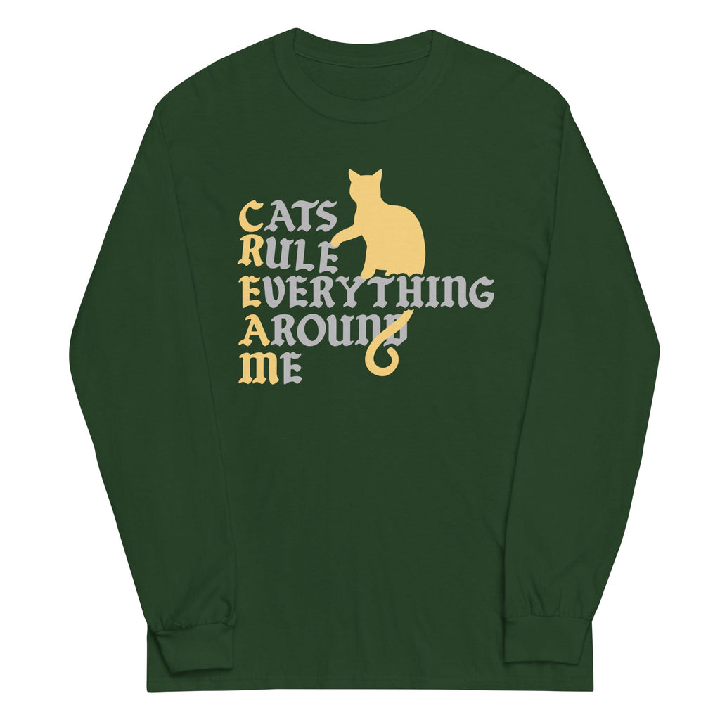 Cats Rule Everything Around Me Unisex Long Sleeve Tee Hoodie, Sweatshirt | CoreVibeTees.com (Image 4)