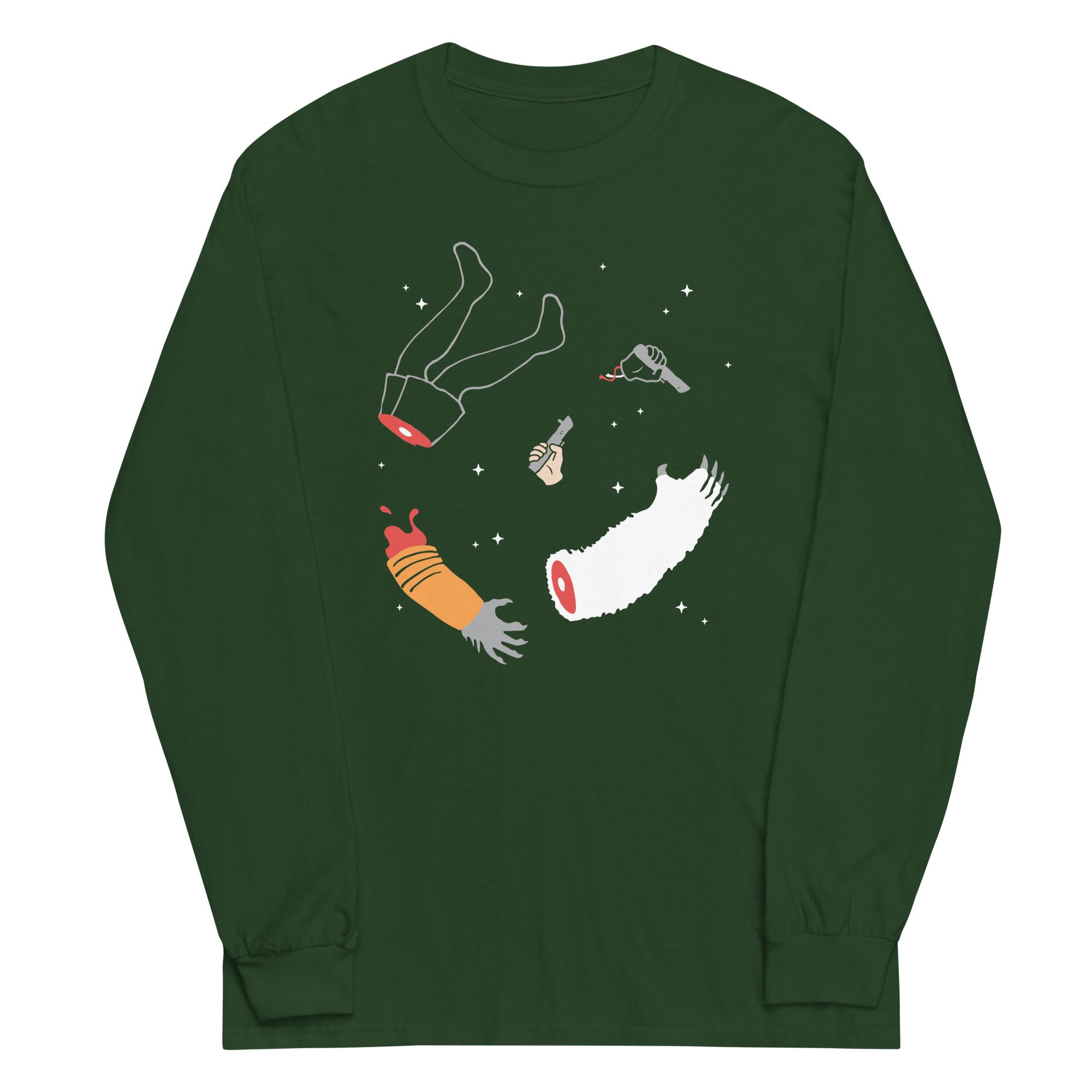 Floating Limbs Unisex Long Sleeve Tee Hoodie, Sweatshirt | CoreVibeTees.com (Image 3)