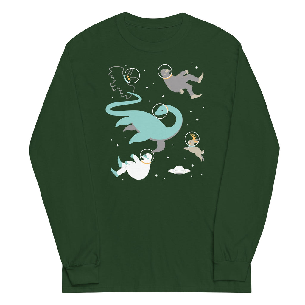 Cryptids In Space Unisex Long Sleeve Tee Hoodie, Sweatshirt | CoreVibeTees.com (Image 3)