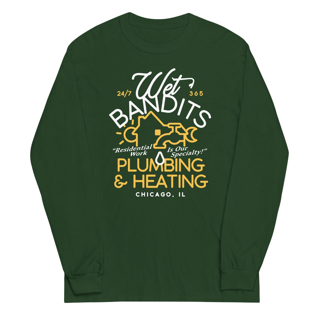 Wet Bandits Plumbing & Heating Unisex Long Sleeve Tee Hoodie, Sweatshirt | CoreVibeTees.com (Image 4)