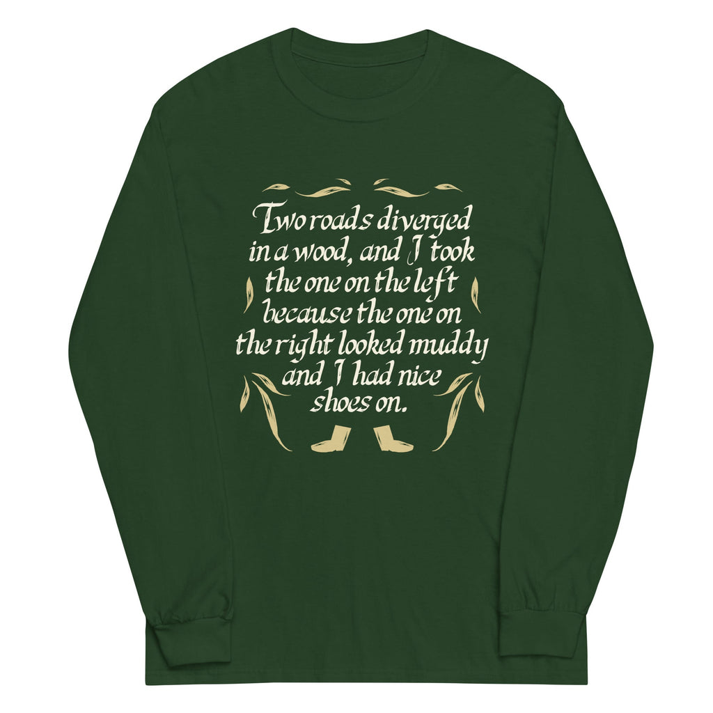 Two Roads Diverged Unisex Long Sleeve Tee Hoodie, Sweatshirt | CoreVibeTees.com (Image 4)