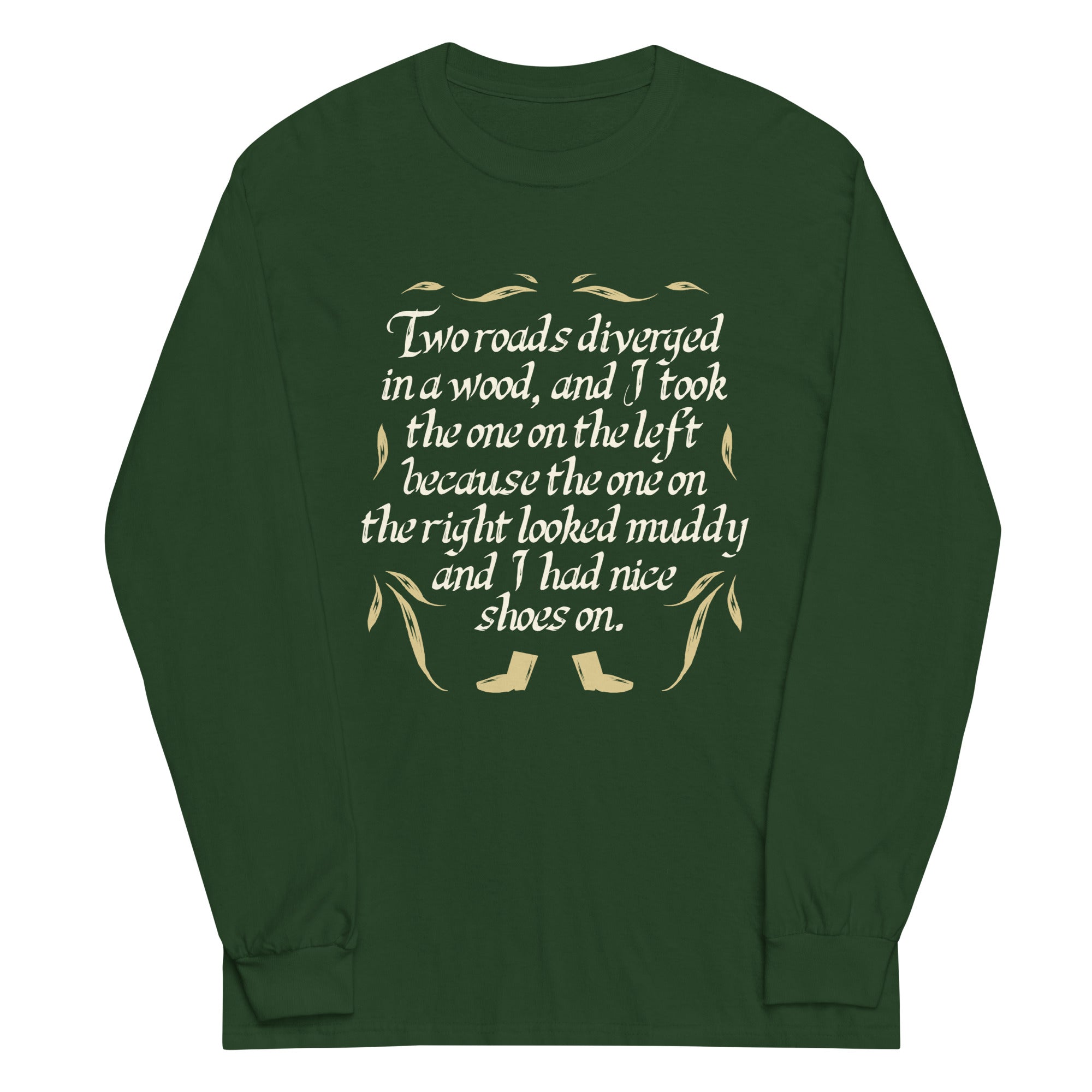 Two Roads Diverged Unisex Long Sleeve Tee Hoodie, Sweatshirt | CoreVibeTees.com (Image 4)