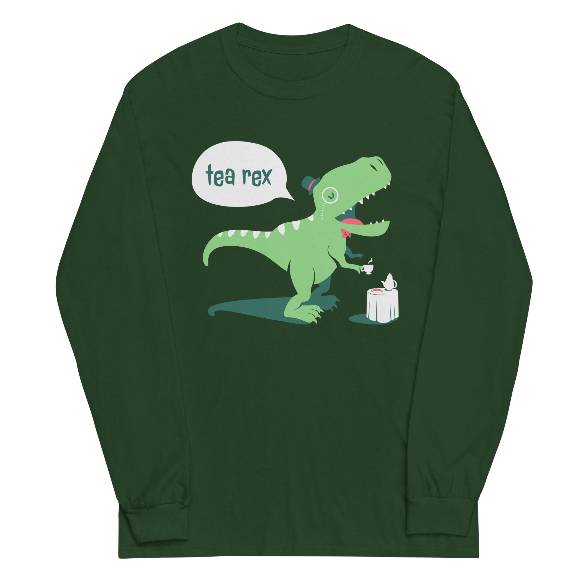 Tea Rex Unisex Long Sleeve Tee Hoodie, Sweatshirt | CoreVibeTees.com (Image 1)
