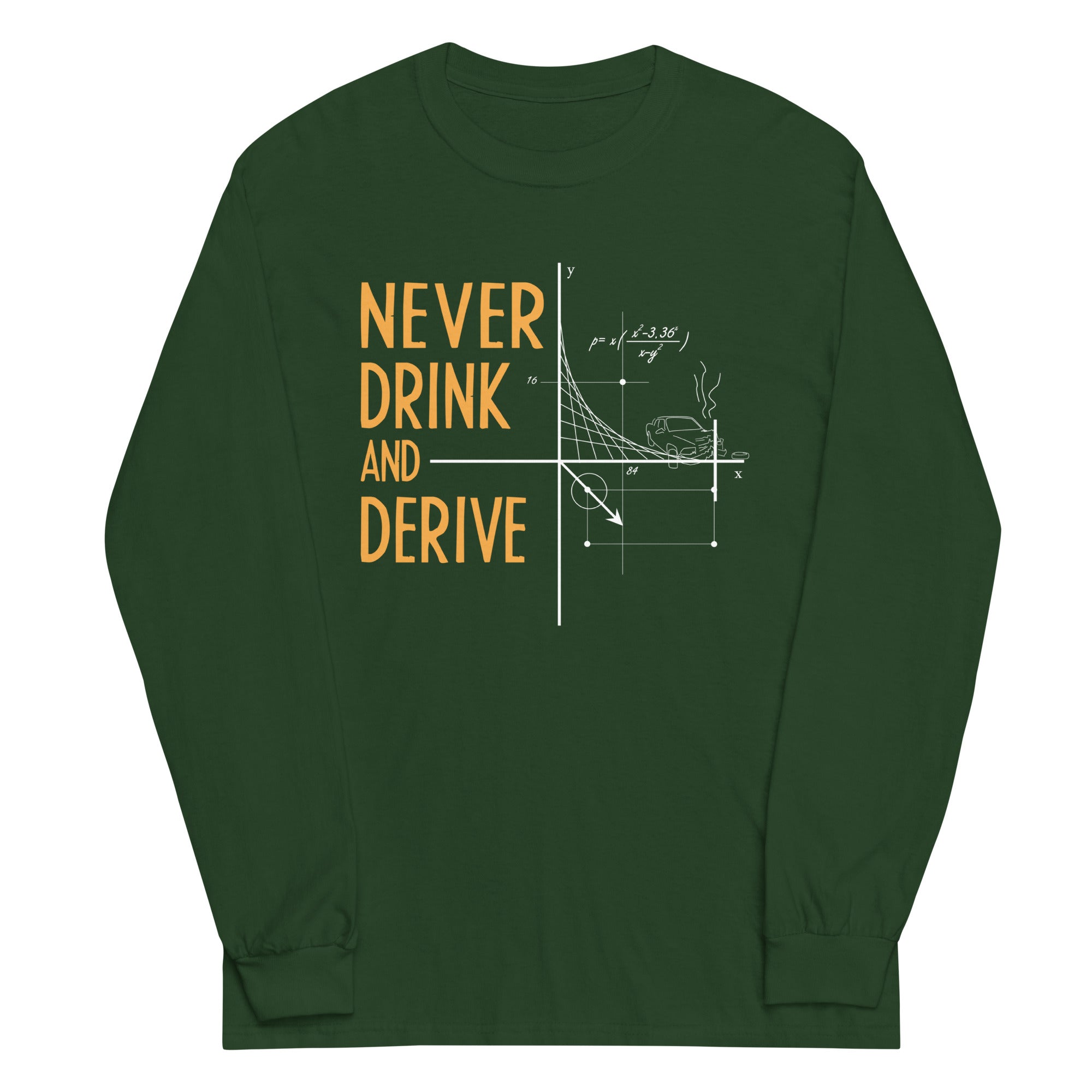 Never Drink and Derive Unisex Long Sleeve Tee Hoodie, Sweatshirt | CoreVibeTees.com (Image 4)