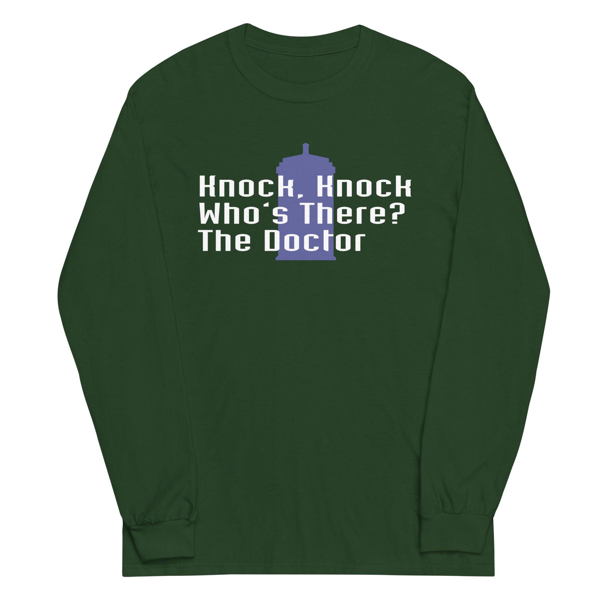 Knock Knock! Who's There? The Doctor Unisex Long Sleeve Tee Hoodie, Sweatshirt | CoreVibeTees.com (Image 3)