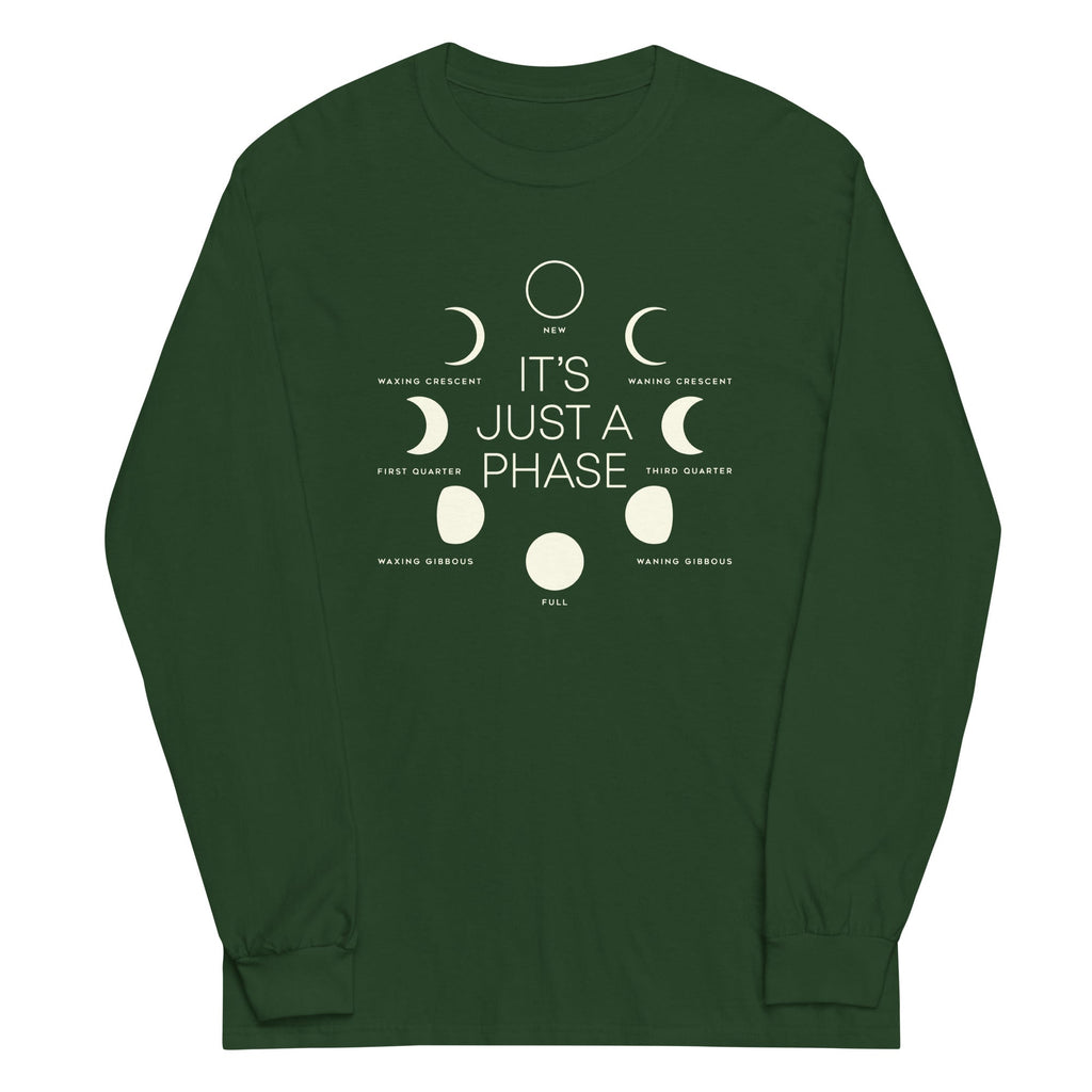 It's Just A Phase Unisex Long Sleeve Tee Hoodie, Sweatshirt | CoreVibeTees.com (Image 5)