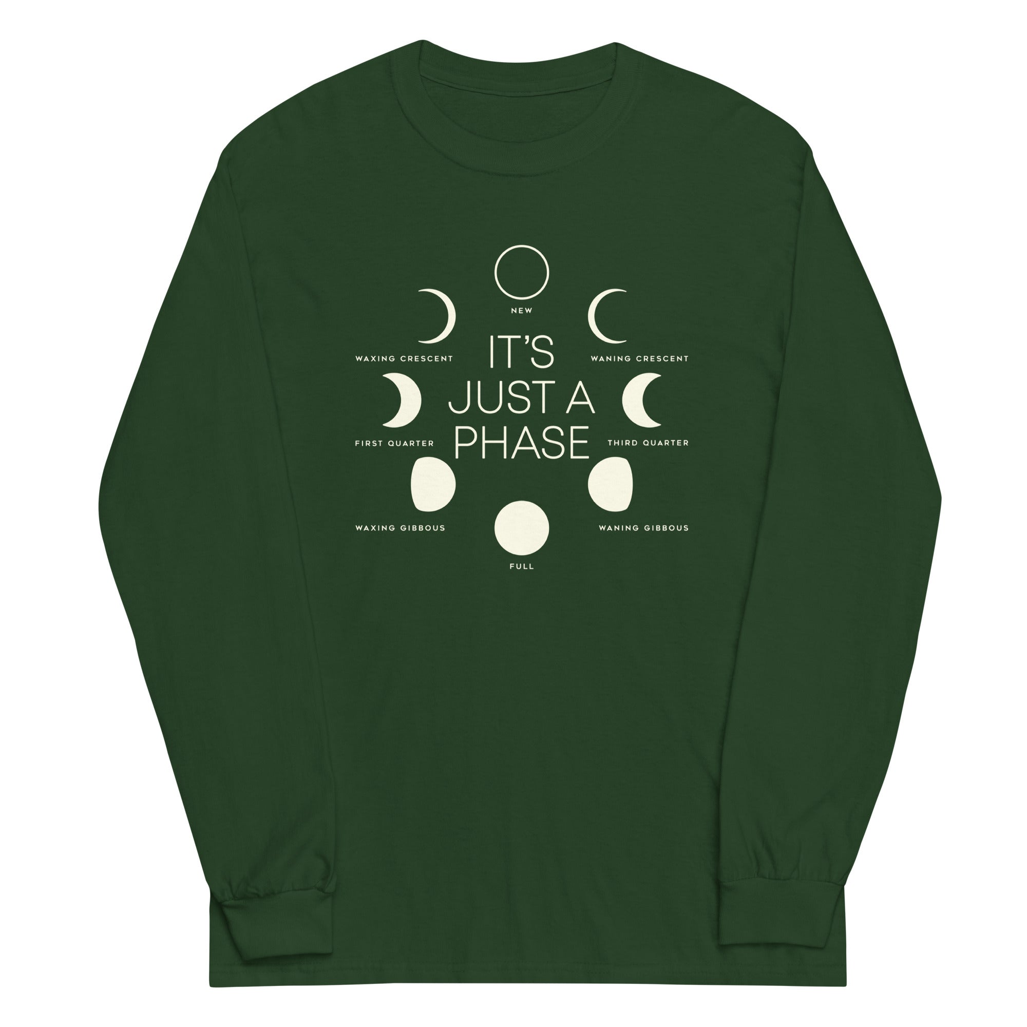 It's Just A Phase Unisex Long Sleeve Tee Hoodie, Sweatshirt | CoreVibeTees.com (Image 5)
