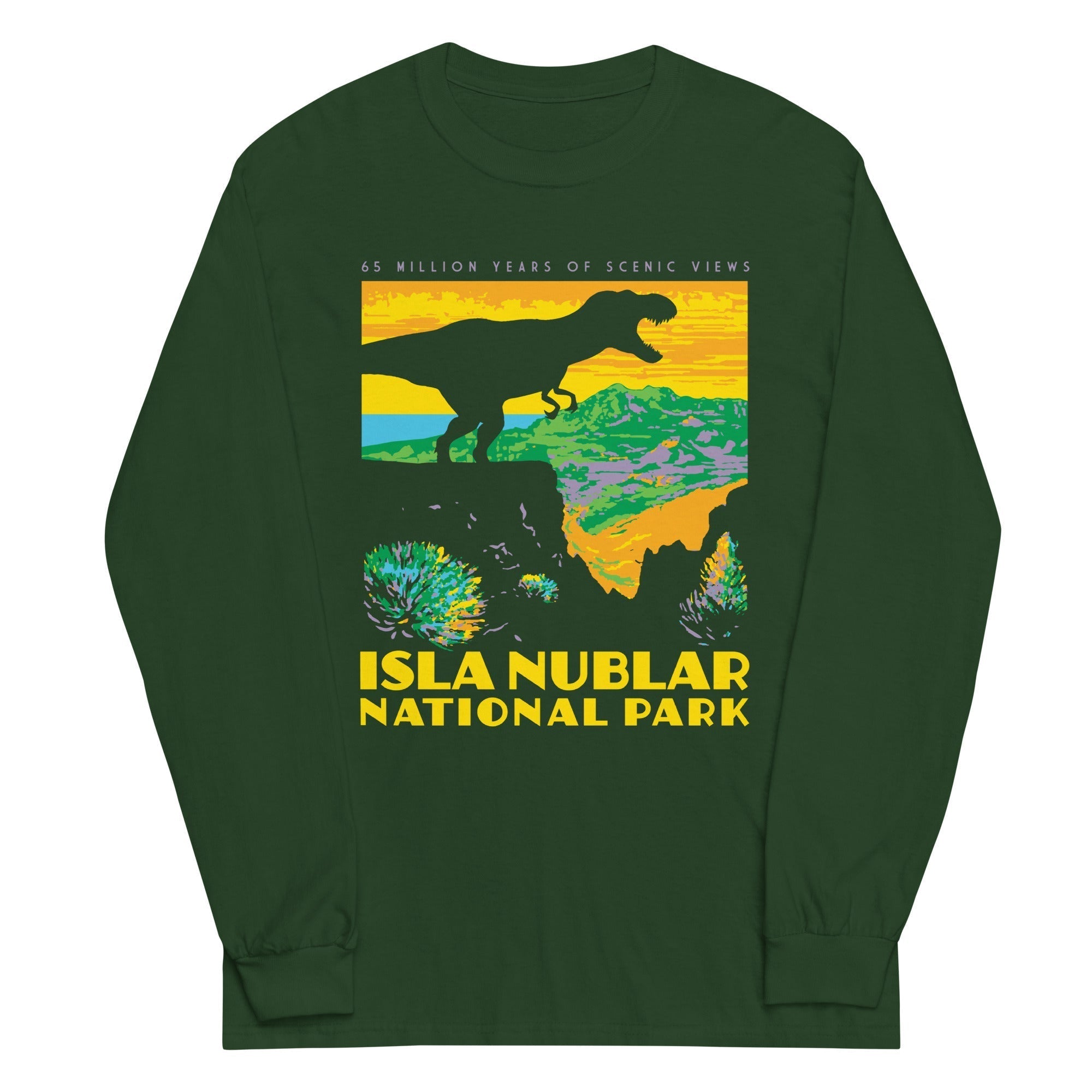 Isla Nublar National Park Unisex Long Sleeve Tee Hoodie, Sweatshirt | CoreVibeTees.com (Image 4)