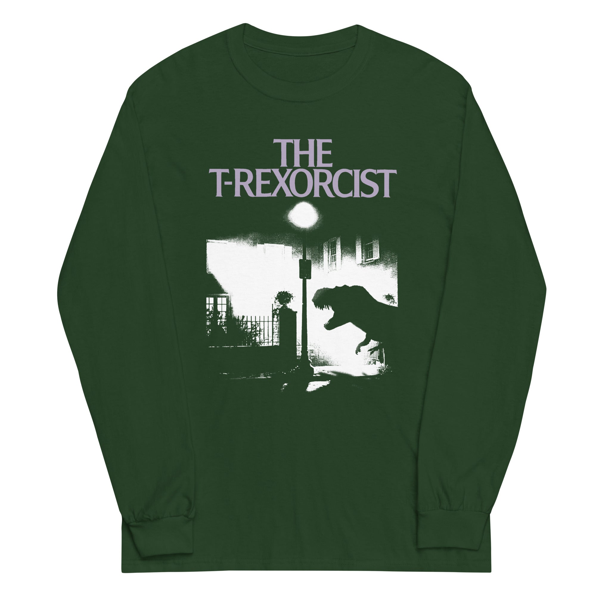 The T-Rexorcist Unisex Long Sleeve Tee Hoodie, Sweatshirt | CoreVibeTees.com (Image 4)