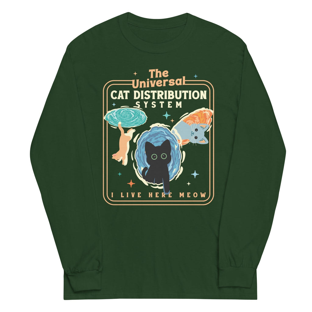 The Universal Cat Distribution System Unisex Long Sleeve Tee Hoodie, Sweatshirt | CoreVibeTees.com (Image 4)