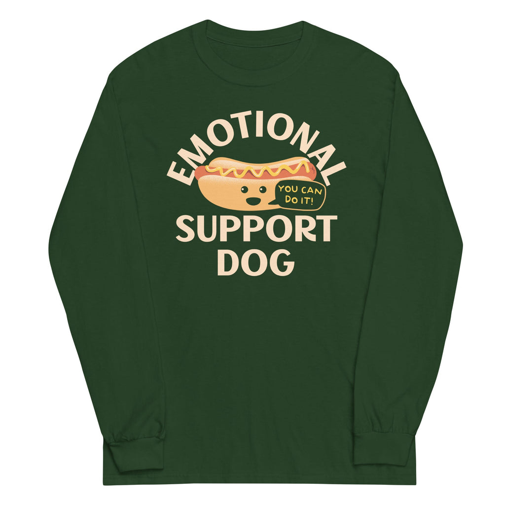 Emotional Support Dog Unisex Long Sleeve Tee Hoodie, Sweatshirt | CoreVibeTees.com (Image 4)
