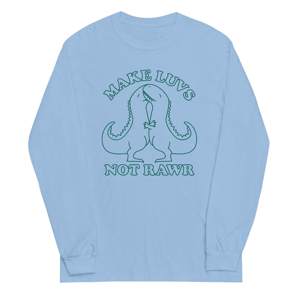 Make Luvs Not Rawr Unisex Long Sleeve Tee Hoodie, Sweatshirt | CoreVibeTees.com (Image 2)