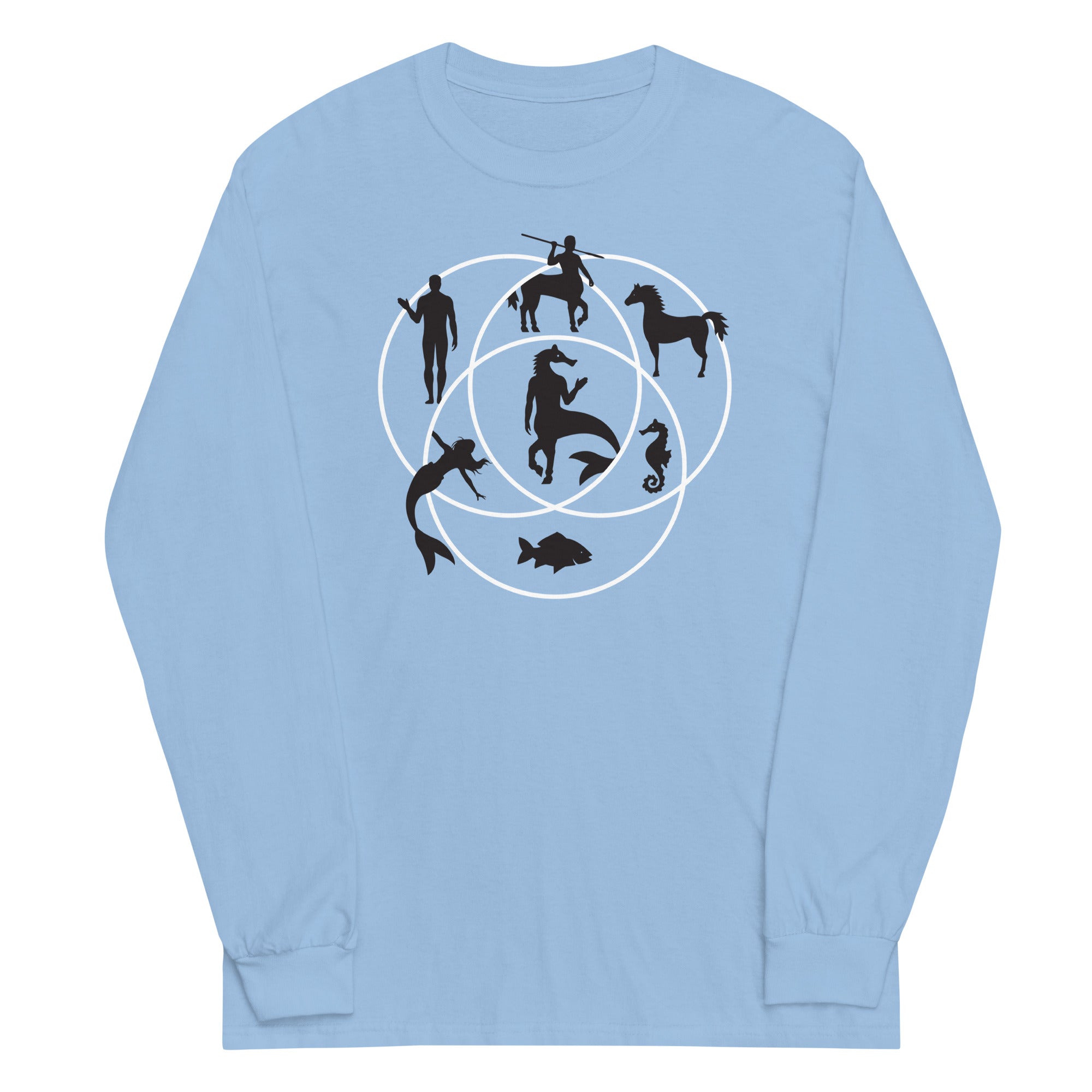 Human Horse Fish Venn Diagram Unisex Long Sleeve Tee Hoodie, Sweatshirt | CoreVibeTees.com (Image 2)