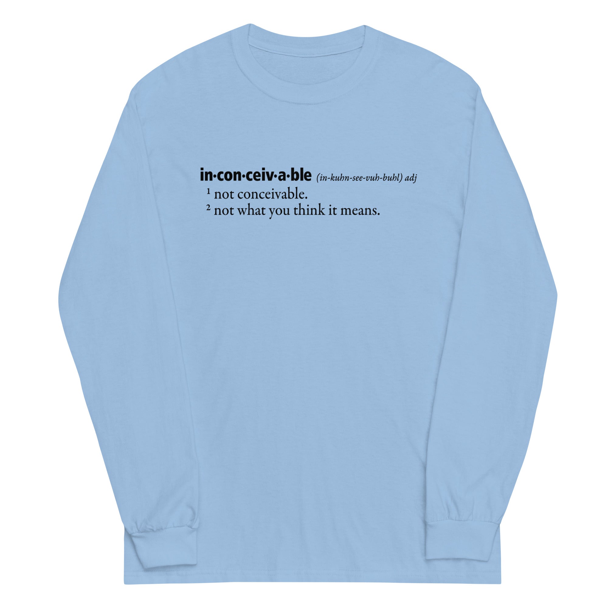 Inconceivable Definition Unisex Long Sleeve Tee Hoodie, Sweatshirt | CoreVibeTees.com (Image 3)