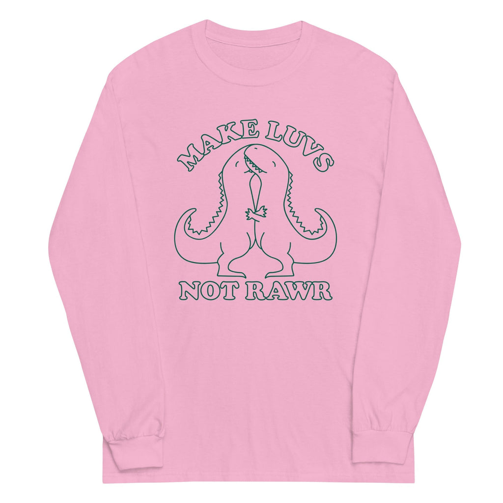 Make Luvs Not Rawr Unisex Long Sleeve Tee Hoodie, Sweatshirt | CoreVibeTees.com (Image 4)
