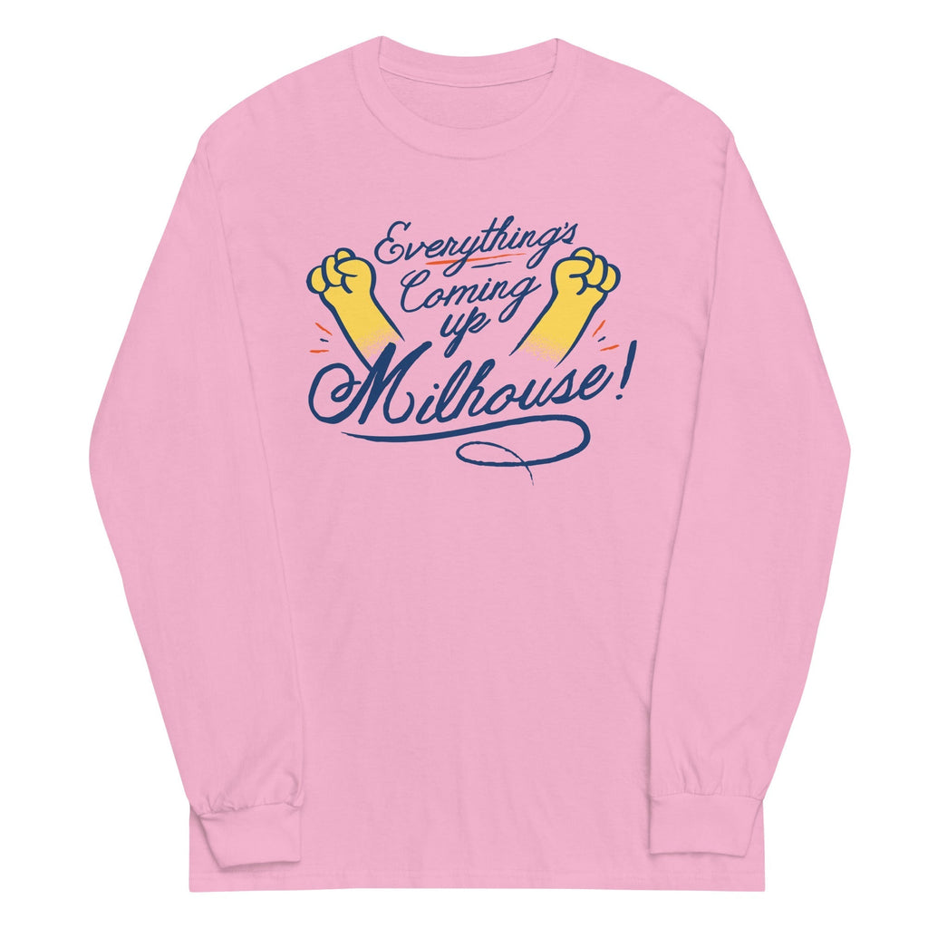 Everything's Coming Up Milhouse! Unisex Long Sleeve Tee Hoodie, Sweatshirt | CoreVibeTees.com (Image 4)