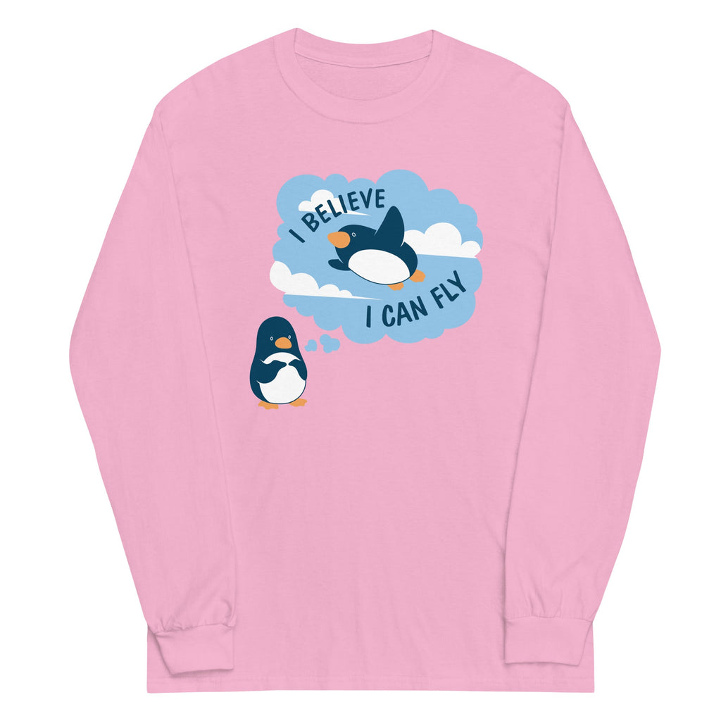 I Believe I Can Fly Unisex Long Sleeve Tee Hoodie, Sweatshirt | CoreVibeTees.com (Image 4)