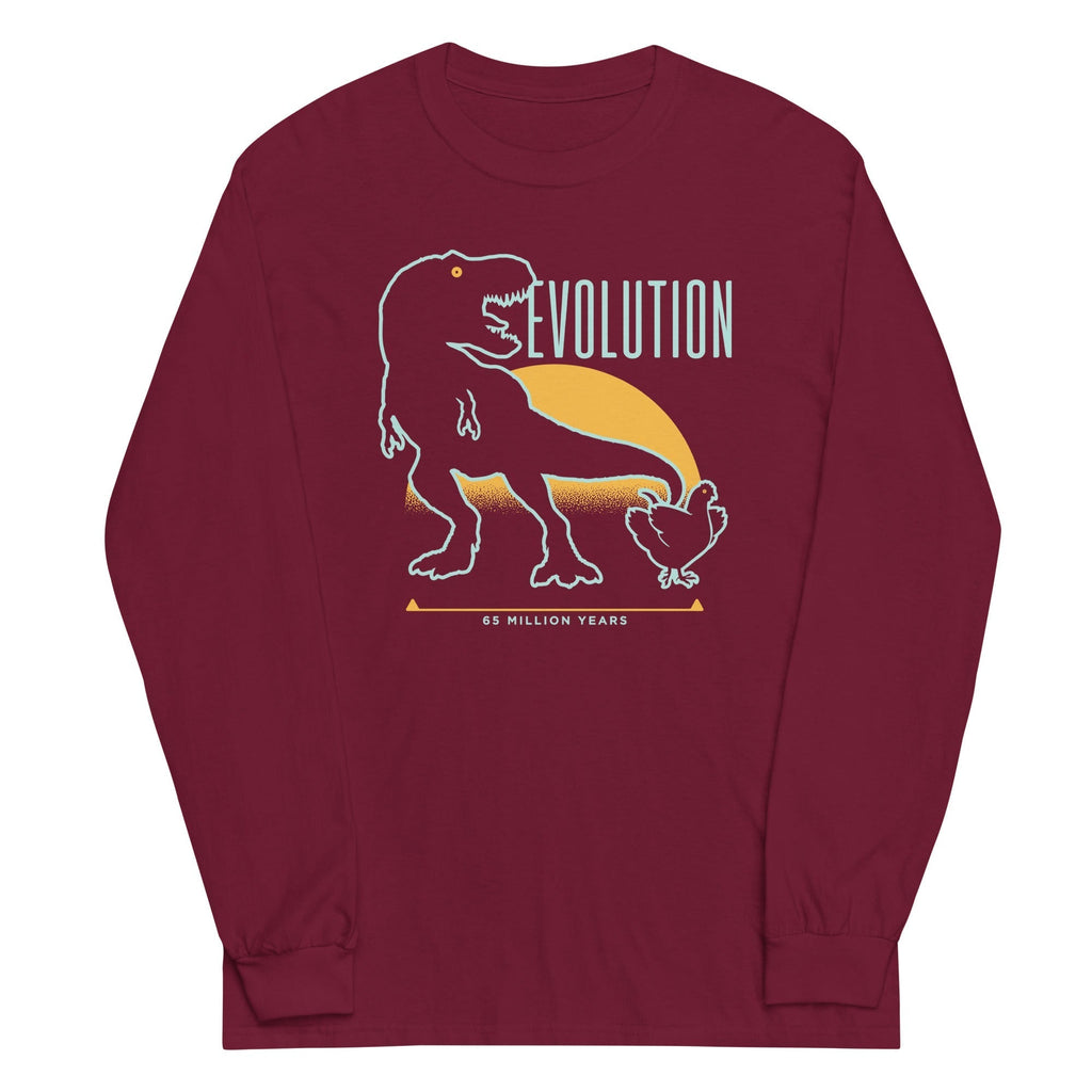 Dinosaur Evolution Unisex Long Sleeve Tee Hoodie, Sweatshirt | CoreVibeTees.com (Image 4)