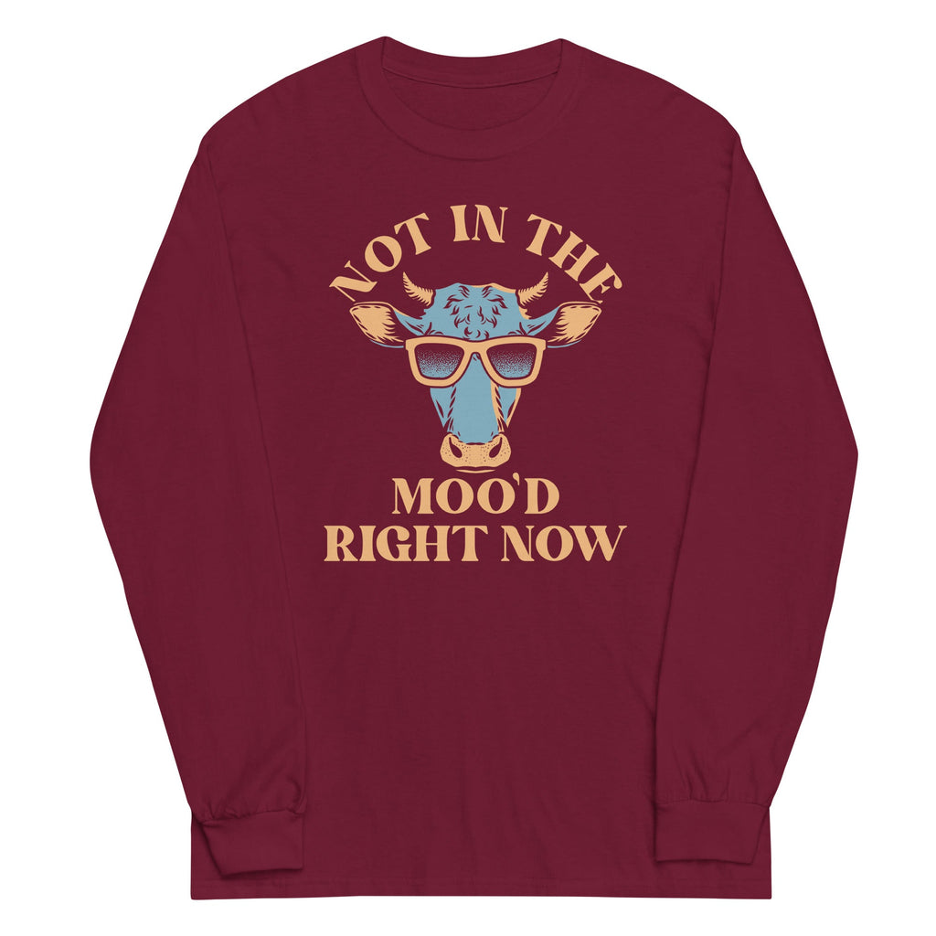 Not In The Moo'd Right Now Unisex Long Sleeve Tee Hoodie, Sweatshirt | CoreVibeTees.com (Image 3)