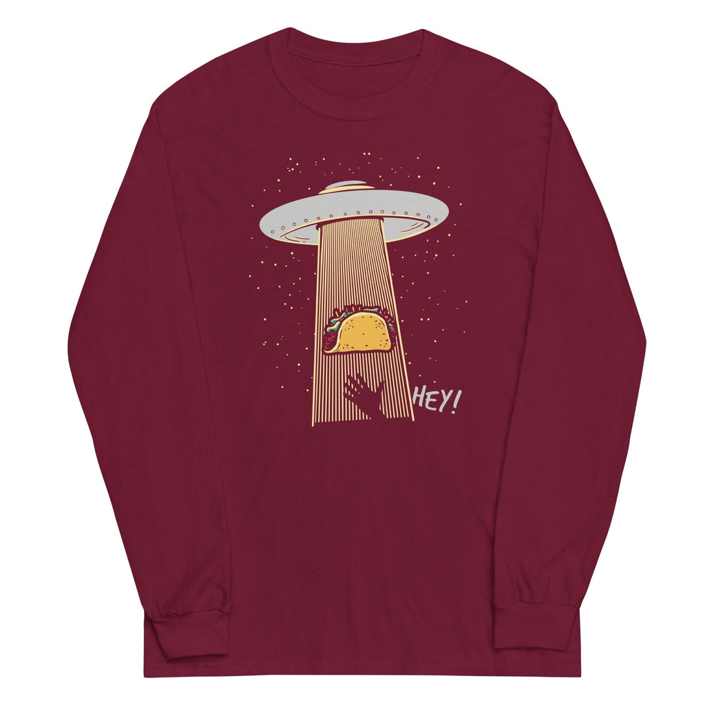 Taco Abduction Unisex Long Sleeve Tee Hoodie, Sweatshirt | CoreVibeTees.com (Image 4)