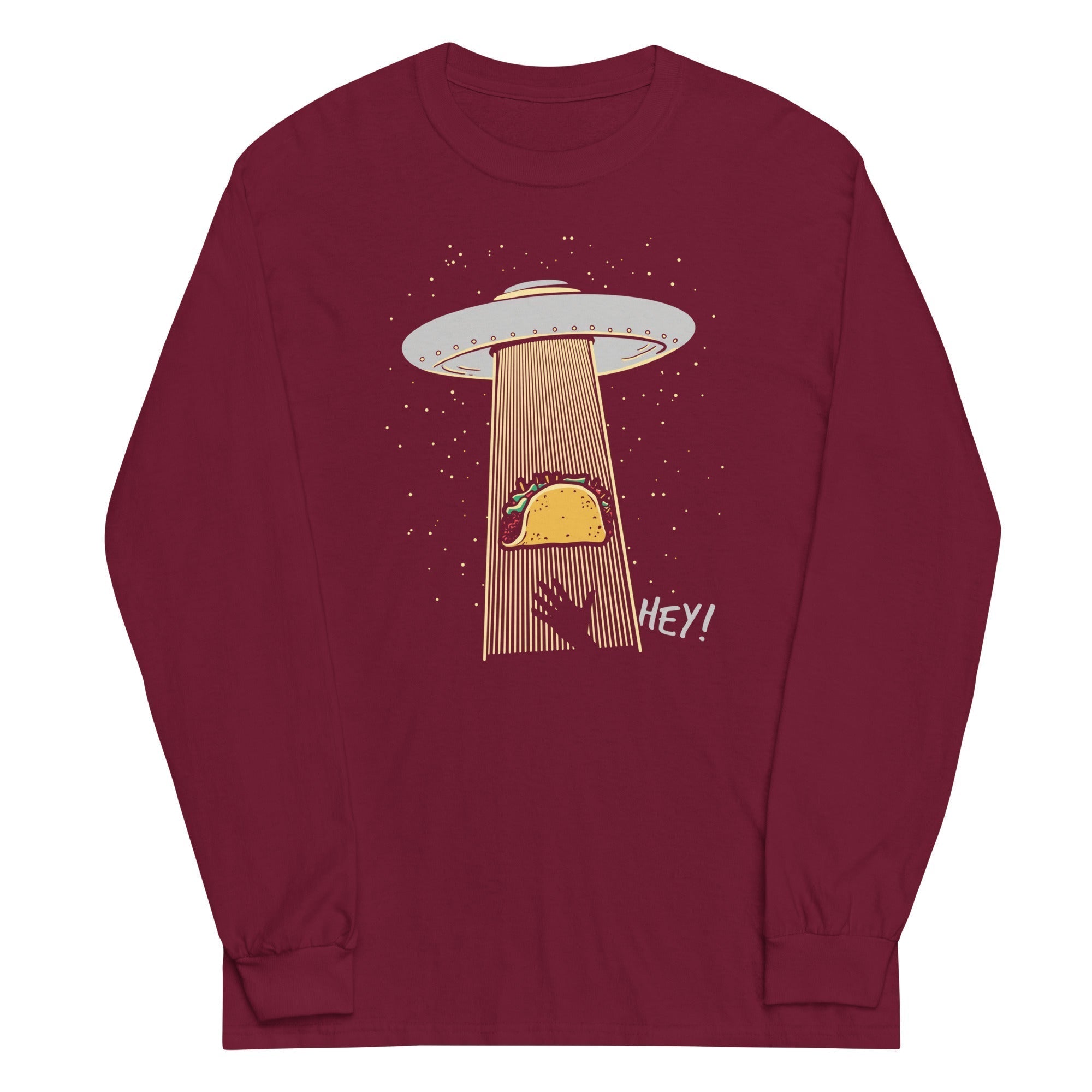 Taco Abduction Unisex Long Sleeve Tee Hoodie, Sweatshirt | CoreVibeTees.com (Image 4)