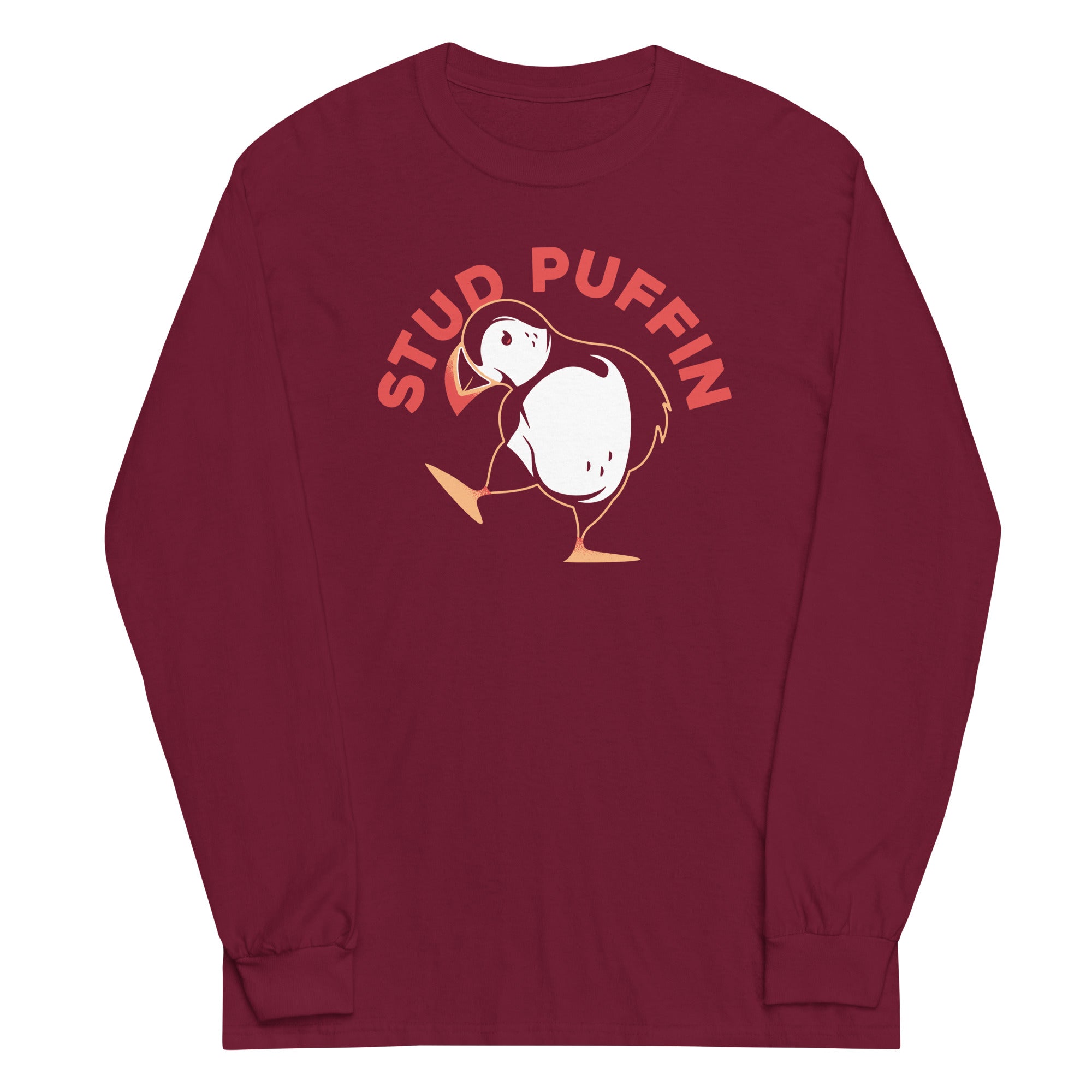 Stud Puffin Unisex Long Sleeve Tee Hoodie, Sweatshirt | CoreVibeTees.com (Image 3)