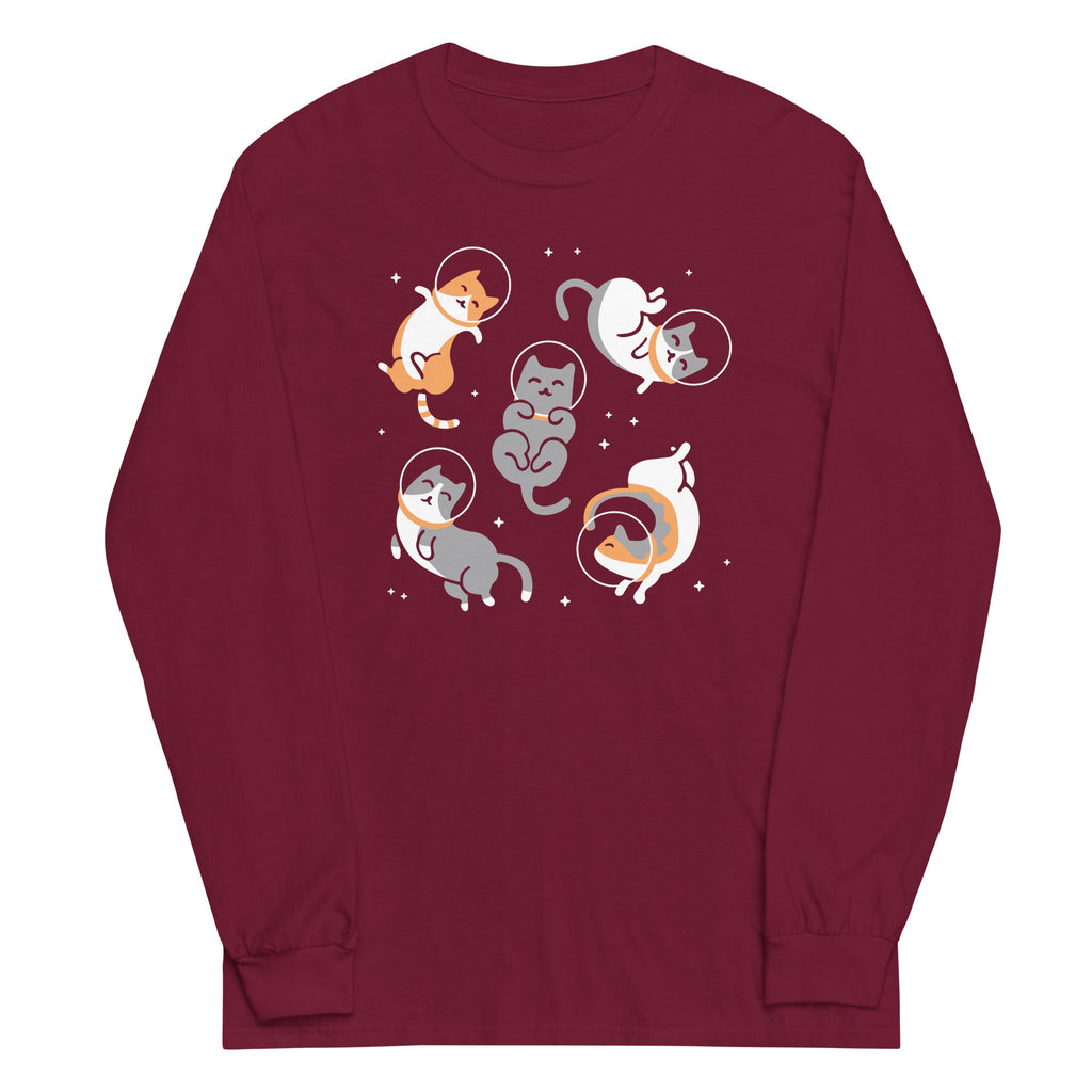 Cats In Space Unisex Long Sleeve Tee Hoodie, Sweatshirt | CoreVibeTees.com (Image 3)