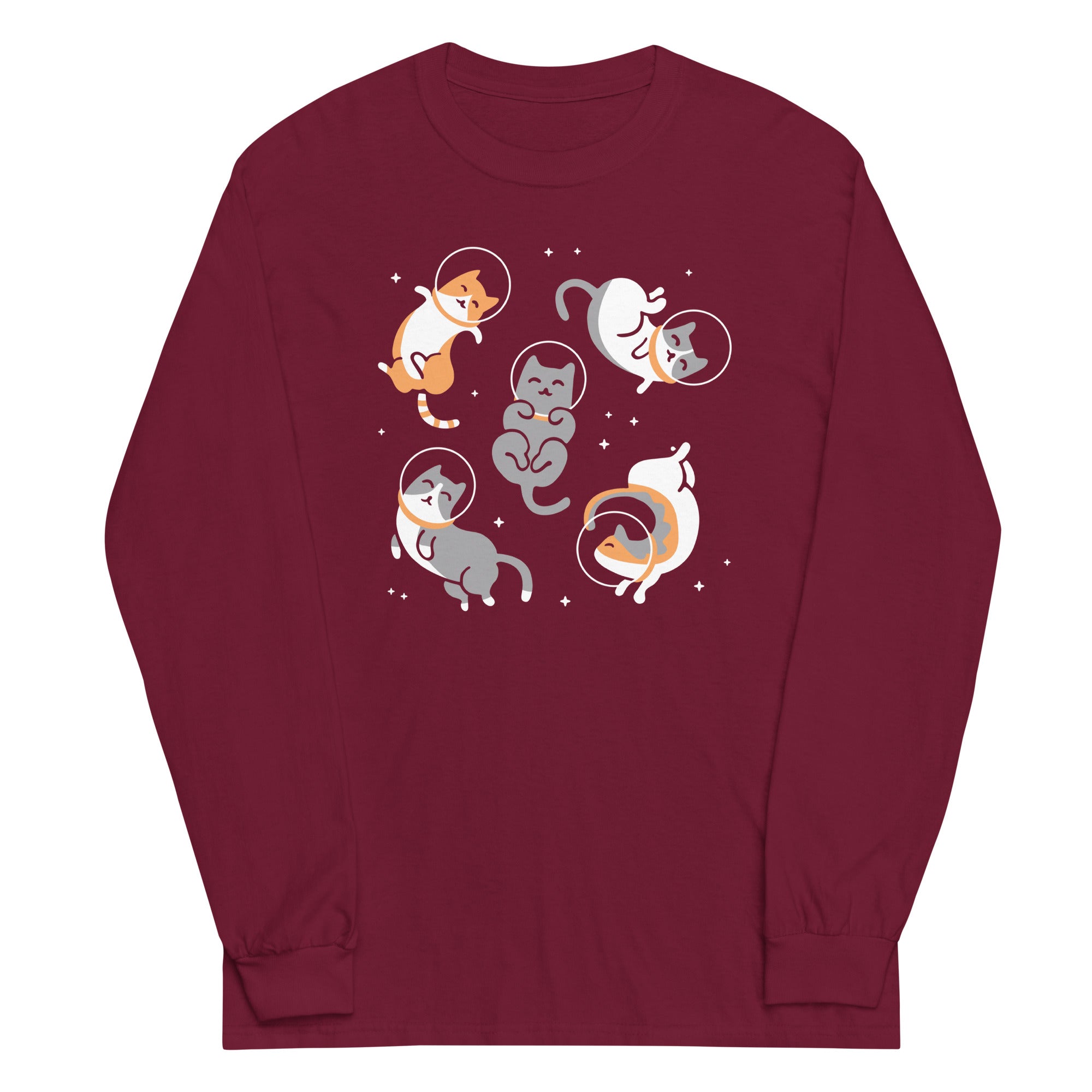 Cats In Space Unisex Long Sleeve Tee Hoodie, Sweatshirt | CoreVibeTees.com (Image 3)