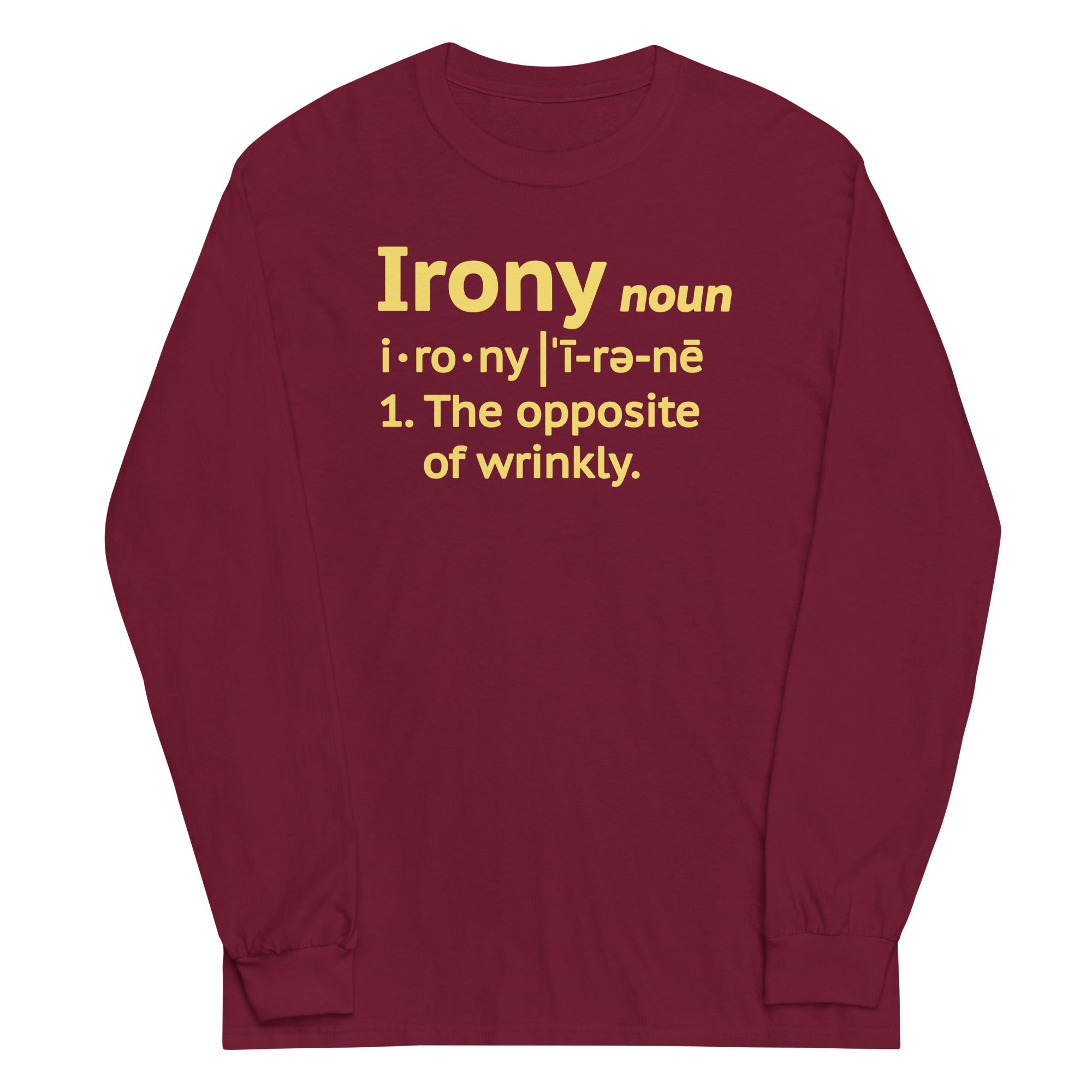 Irony Definition Unisex Long Sleeve Tee Hoodie, Sweatshirt | CoreVibeTees.com (Image 4)
