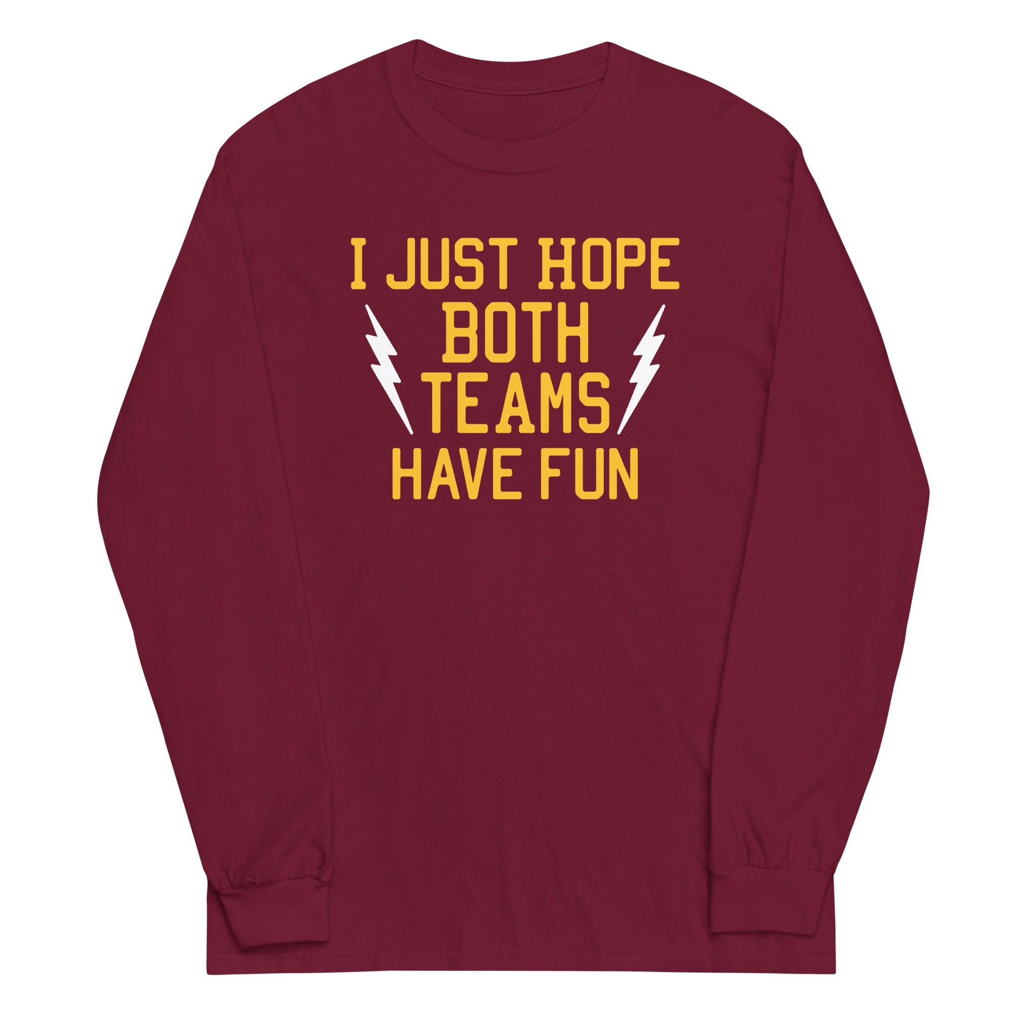 I Just Hope Both Teams Have Fun Unisex Long Sleeve Tee Hoodie, Sweatshirt | CoreVibeTees.com (Image 3)