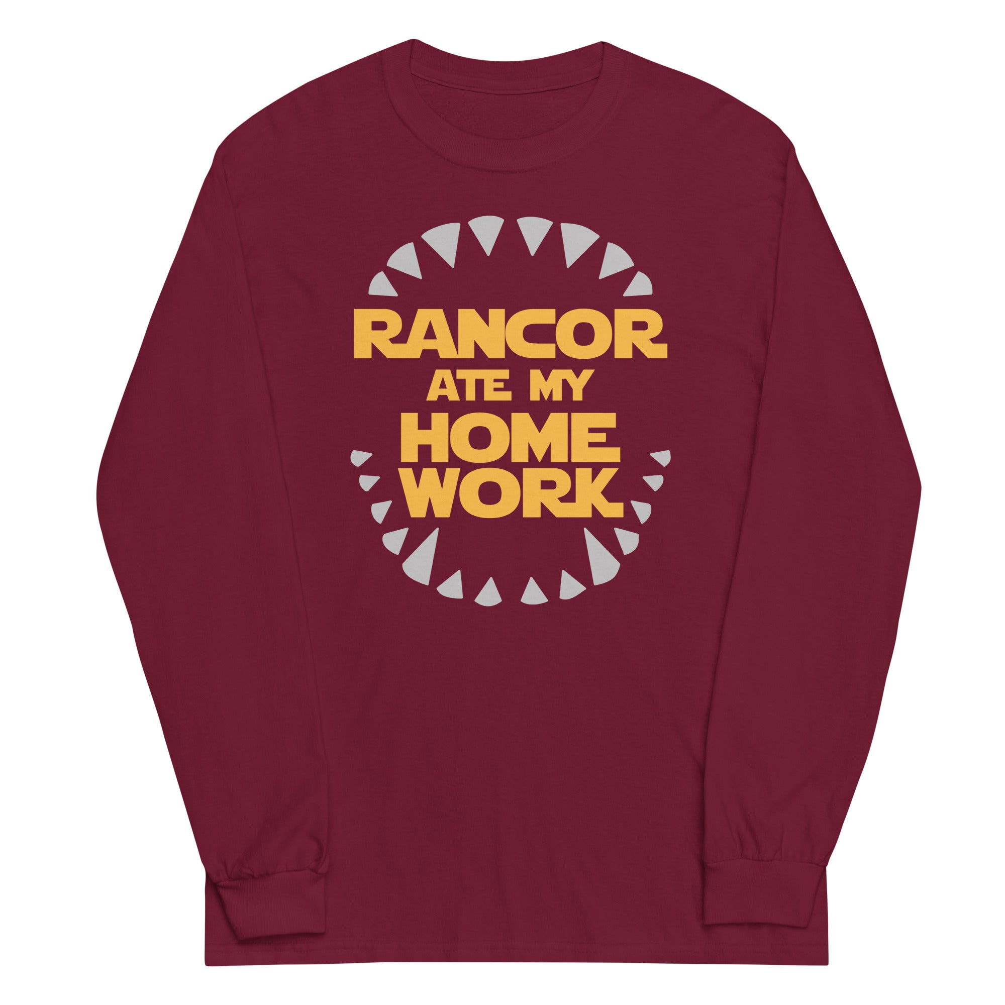 Rancor Ate My Homework Unisex Long Sleeve Tee Hoodie, Sweatshirt | CoreVibeTees.com (Image 3)
