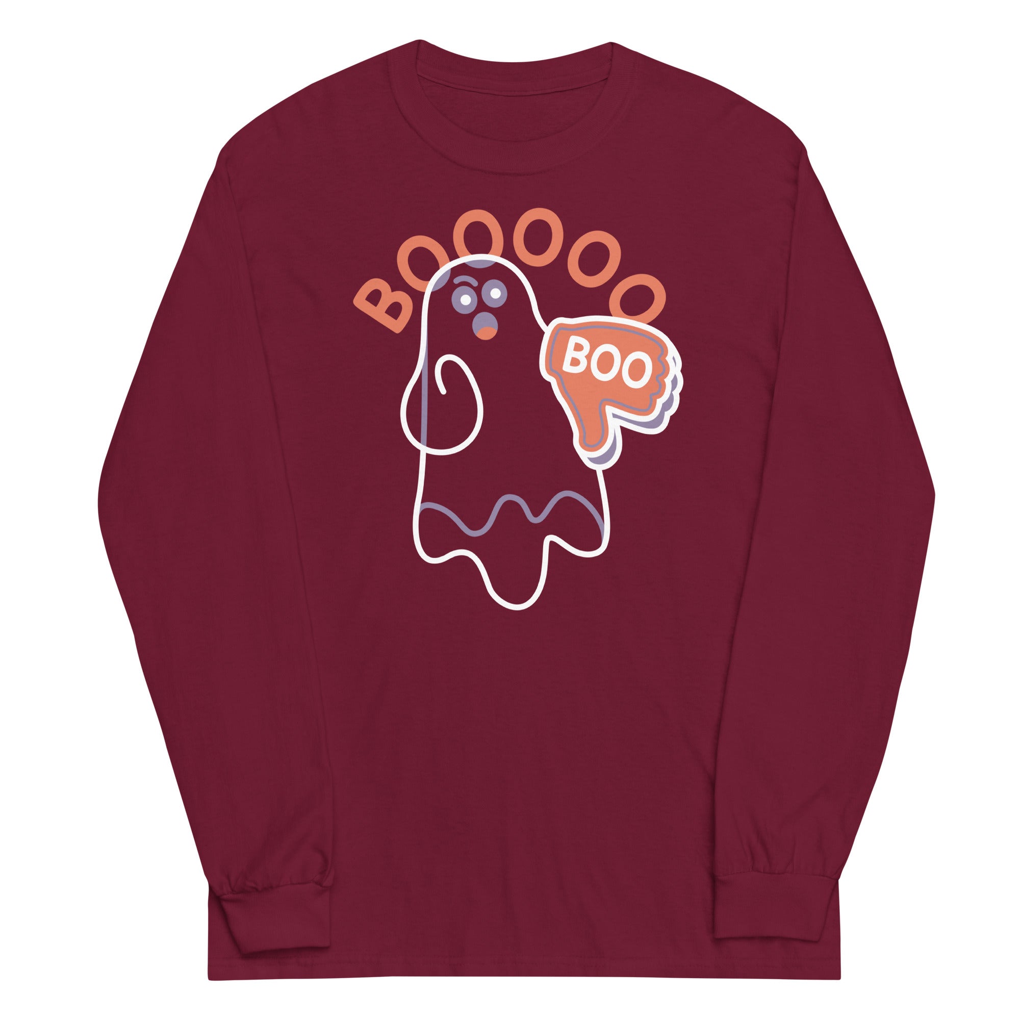 Ghost Boo Unisex Long Sleeve Tee Hoodie, Sweatshirt | CoreVibeTees.com (Image 3)