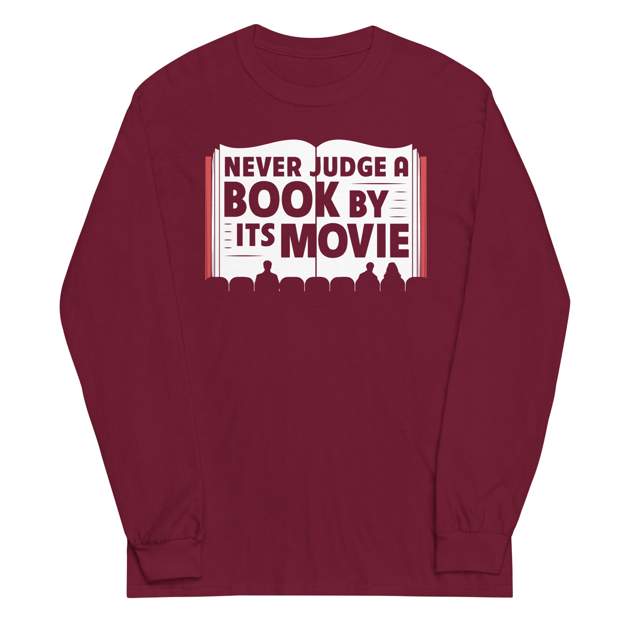 Never Judge A Book By Its Movie Unisex Long Sleeve Tee Hoodie, Sweatshirt | CoreVibeTees.com (Image 3)