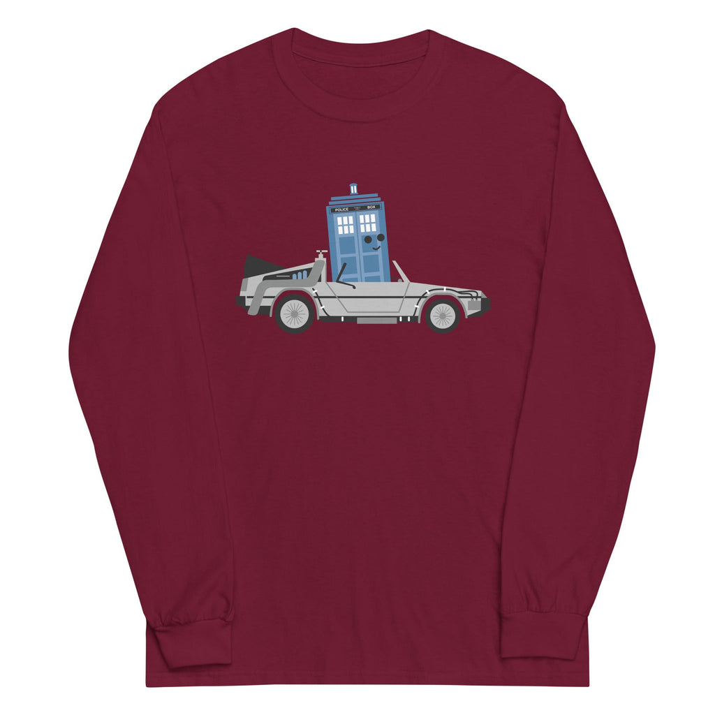 Time Machine x Two Unisex Long Sleeve Tee Hoodie, Sweatshirt | CoreVibeTees.com (Image 1)