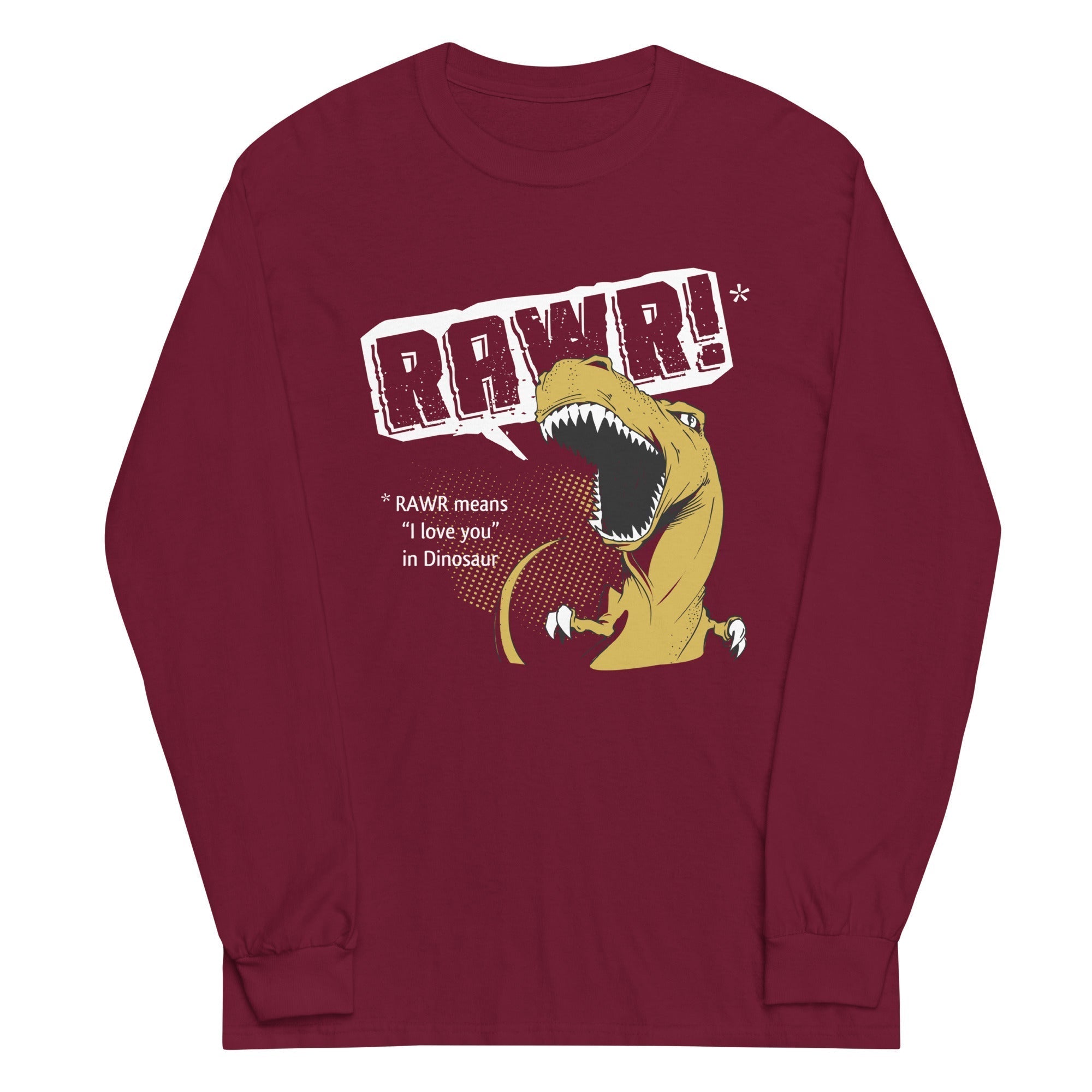 Rawr Means I Love You Unisex Long Sleeve Tee Hoodie, Sweatshirt | CoreVibeTees.com (Image 3)
