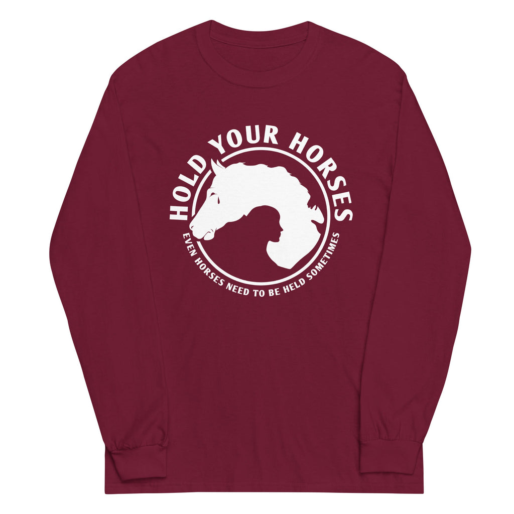 Hold Your Horses Unisex Long Sleeve Tee Hoodie, Sweatshirt | CoreVibeTees.com (Image 4)