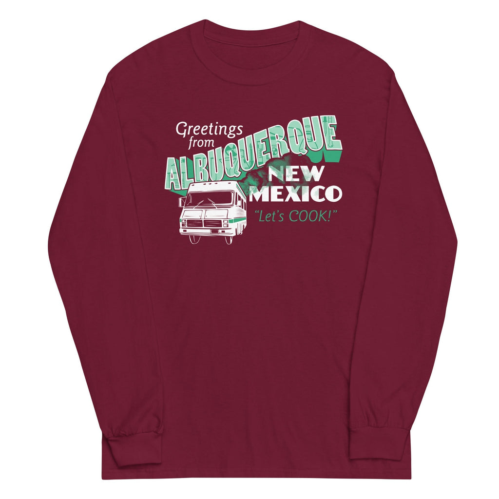 Greetings From Albuquerque Unisex Long Sleeve Tee Hoodie, Sweatshirt | CoreVibeTees.com (Image 4)