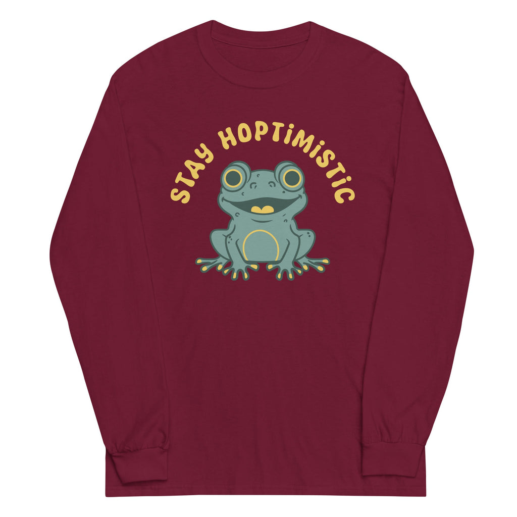Stay Hoptimistic Unisex Long Sleeve Tee Hoodie, Sweatshirt | CoreVibeTees.com (Image 2)